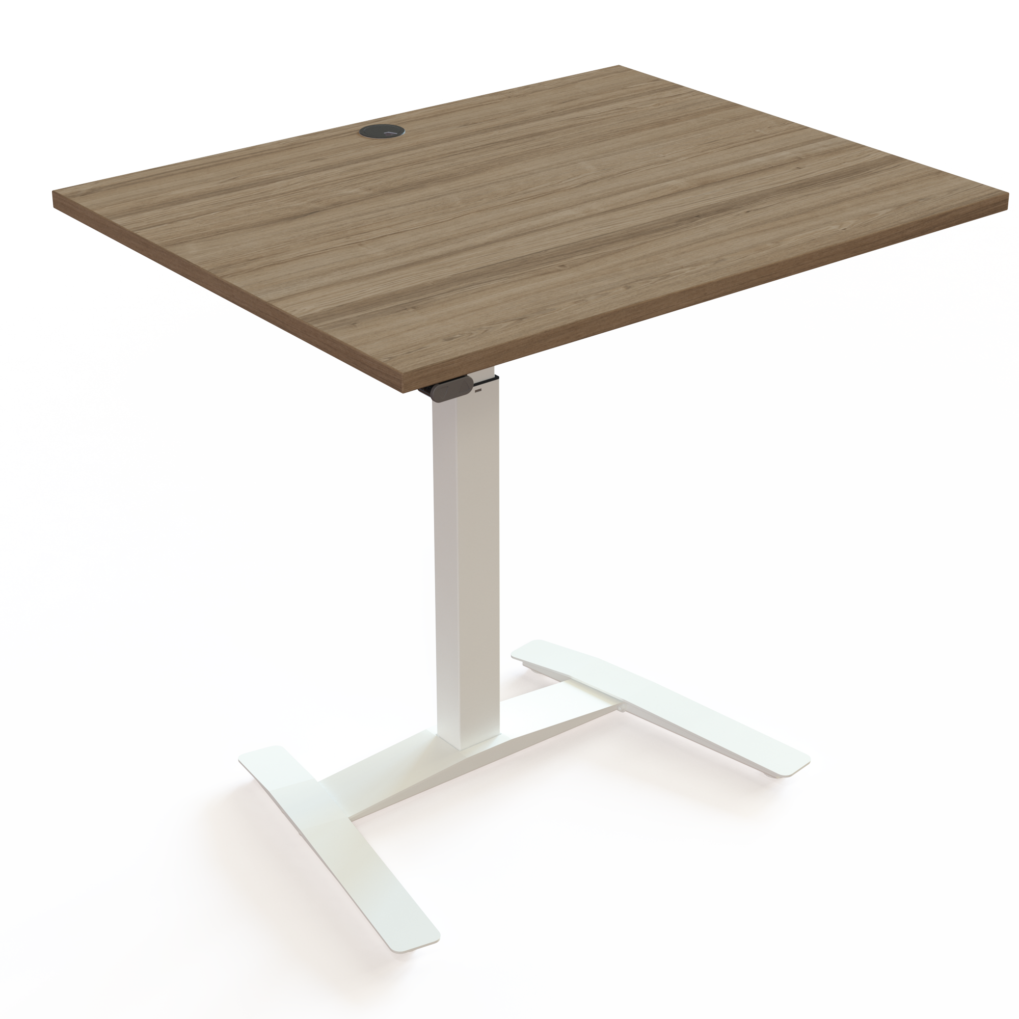 Elektrisch verstelbaar bureau | 100x80 cm | Walnoot met wit frame