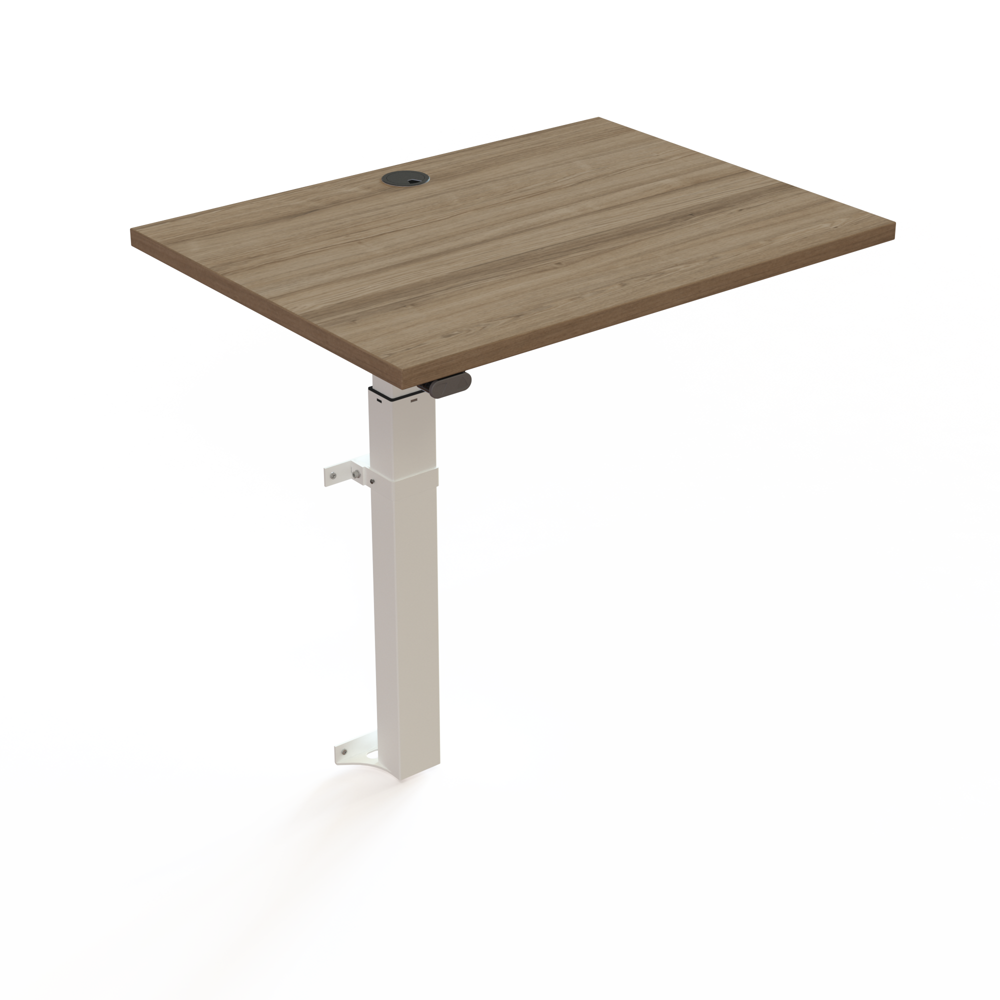 Elektrisch verstelbaar bureau | 80x60 cm | Walnoot met wit frame