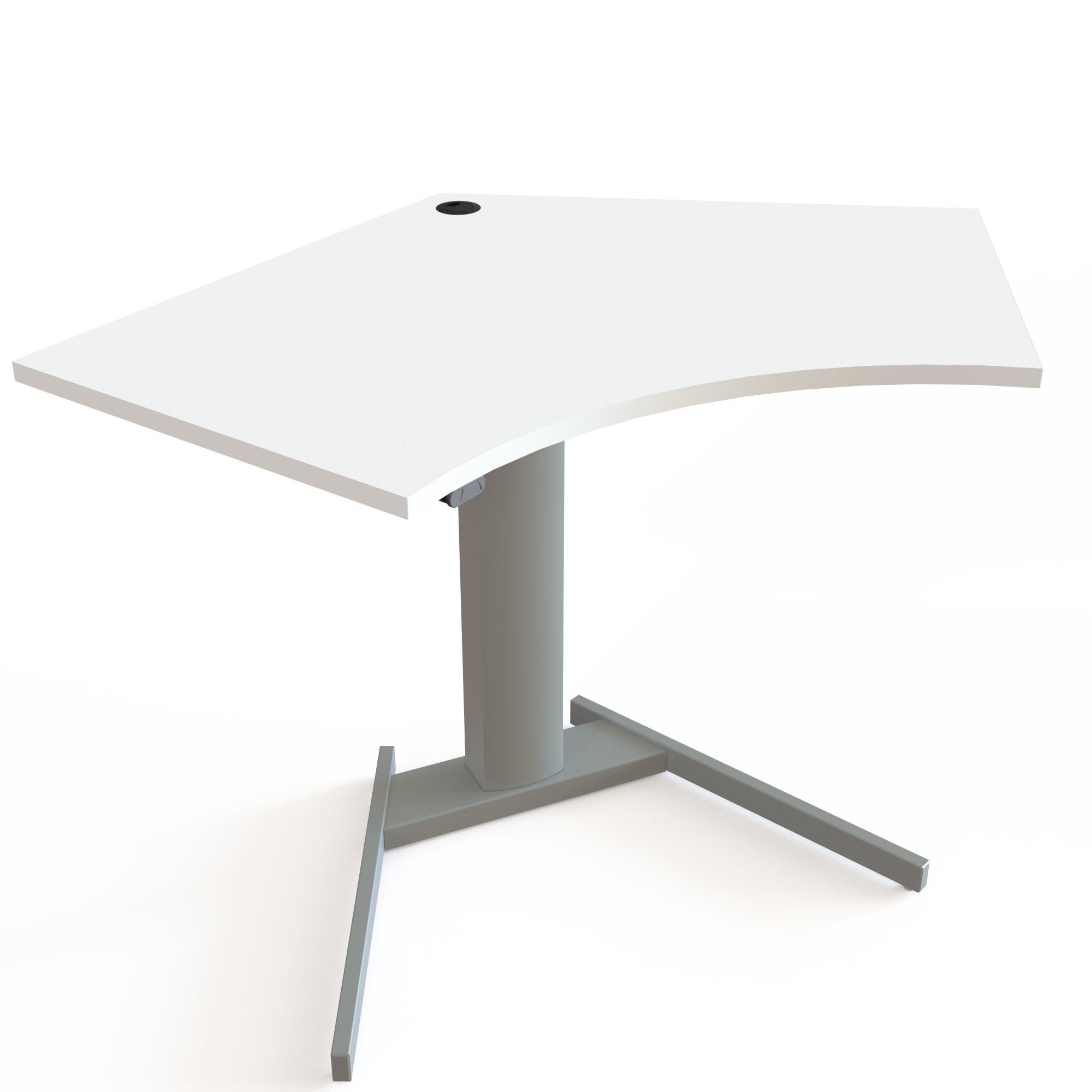 Elektrisch verstelbaar bureau | 138x92 cm | Wit met zilver frame
