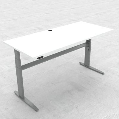 Elektrisch verstelbaar bureau | 180x80 cm | Wit met zilver frame