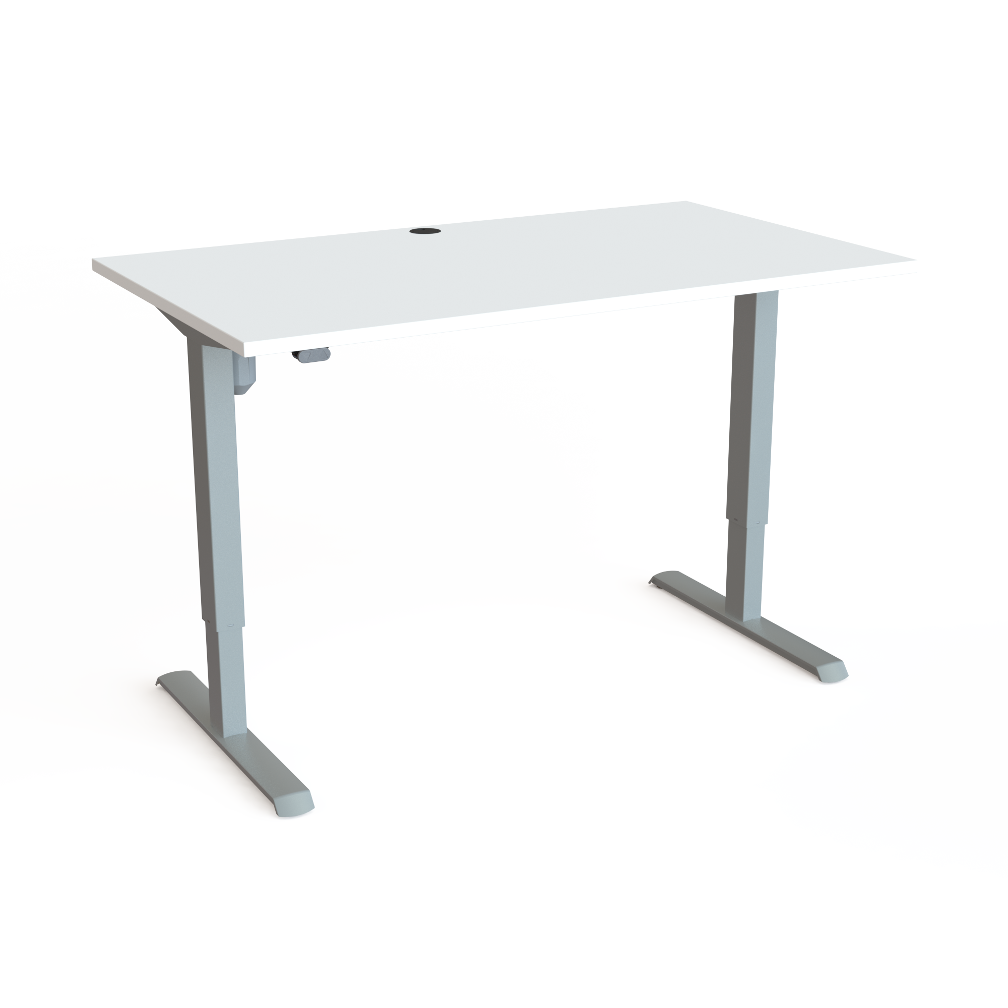 Elektrisch verstelbaar bureau | 140x80 cm | Wit met zilver frame
