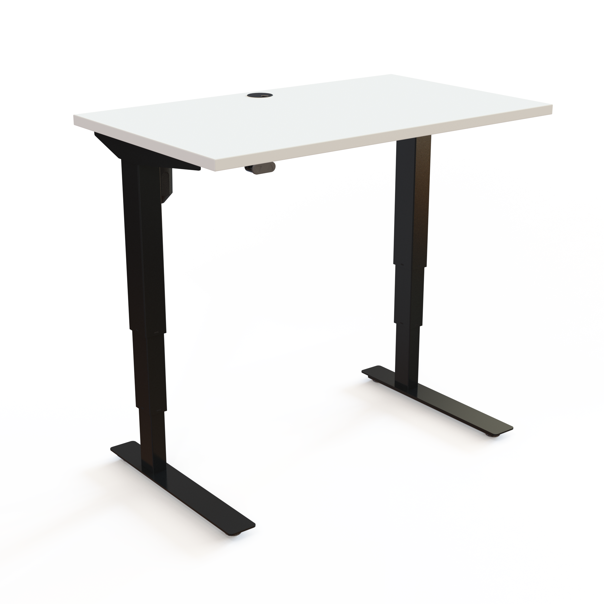 Elektrisch verstelbaar bureau | 100x60 cm | Wit met zwart frame