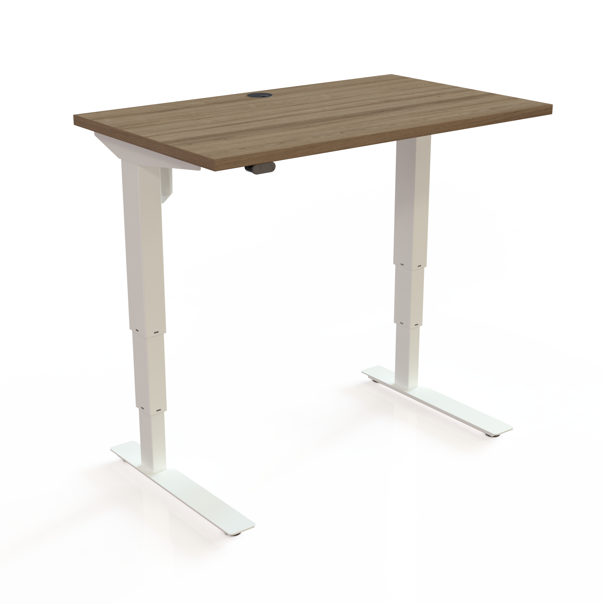 Elektrisch verstelbaar bureau | 100x60 cm | Walnoot met wit frame