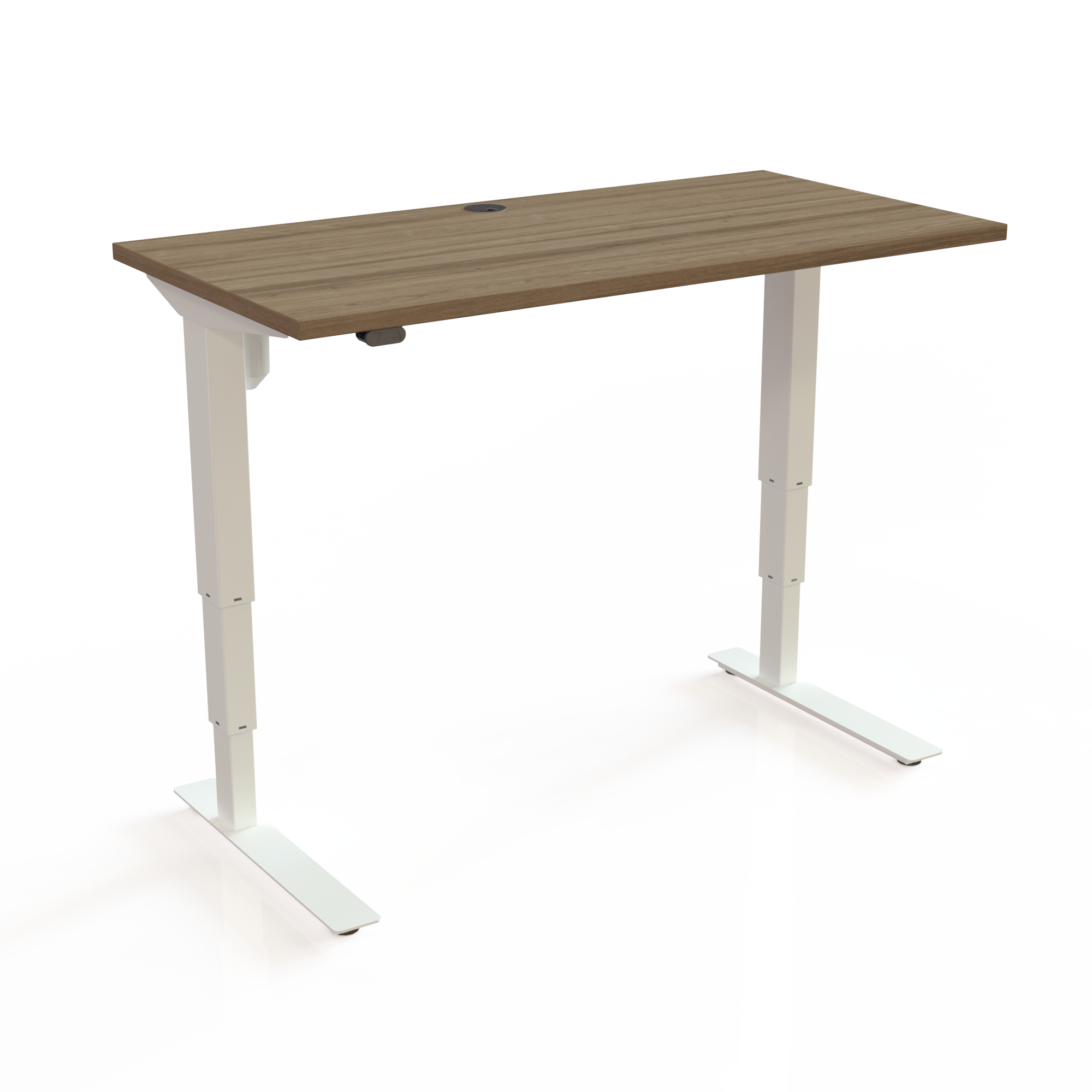 Elektrisch verstelbaar bureau | 120x60 cm | Walnoot met wit frame