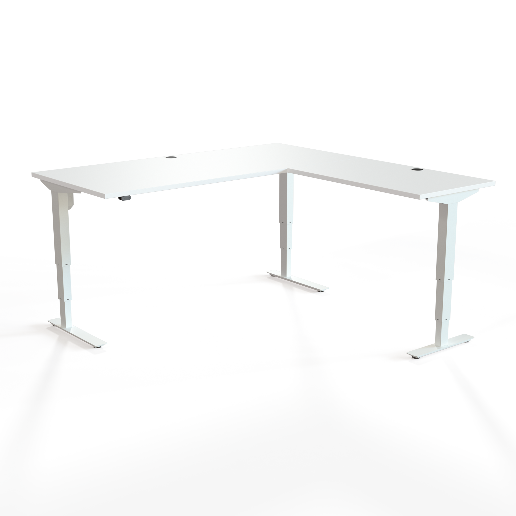 Elektrisch verstelbaar bureau | 180x180 cm | Wit met wit frame