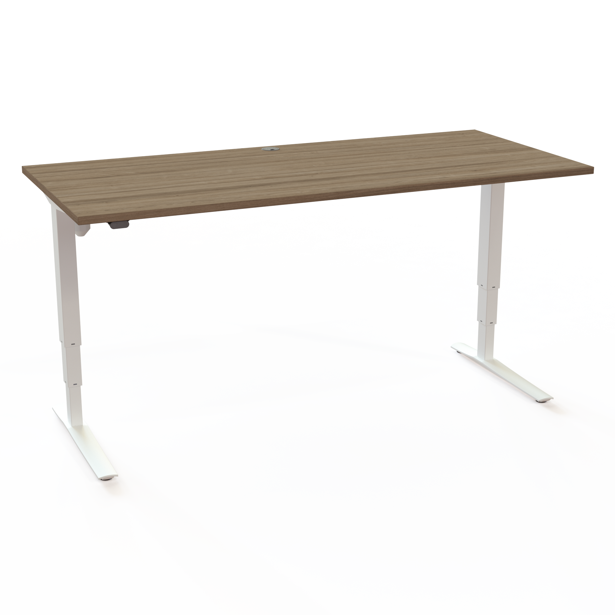 Elektrisch verstelbaar bureau | 180x80 cm | Walnoot met wit frame