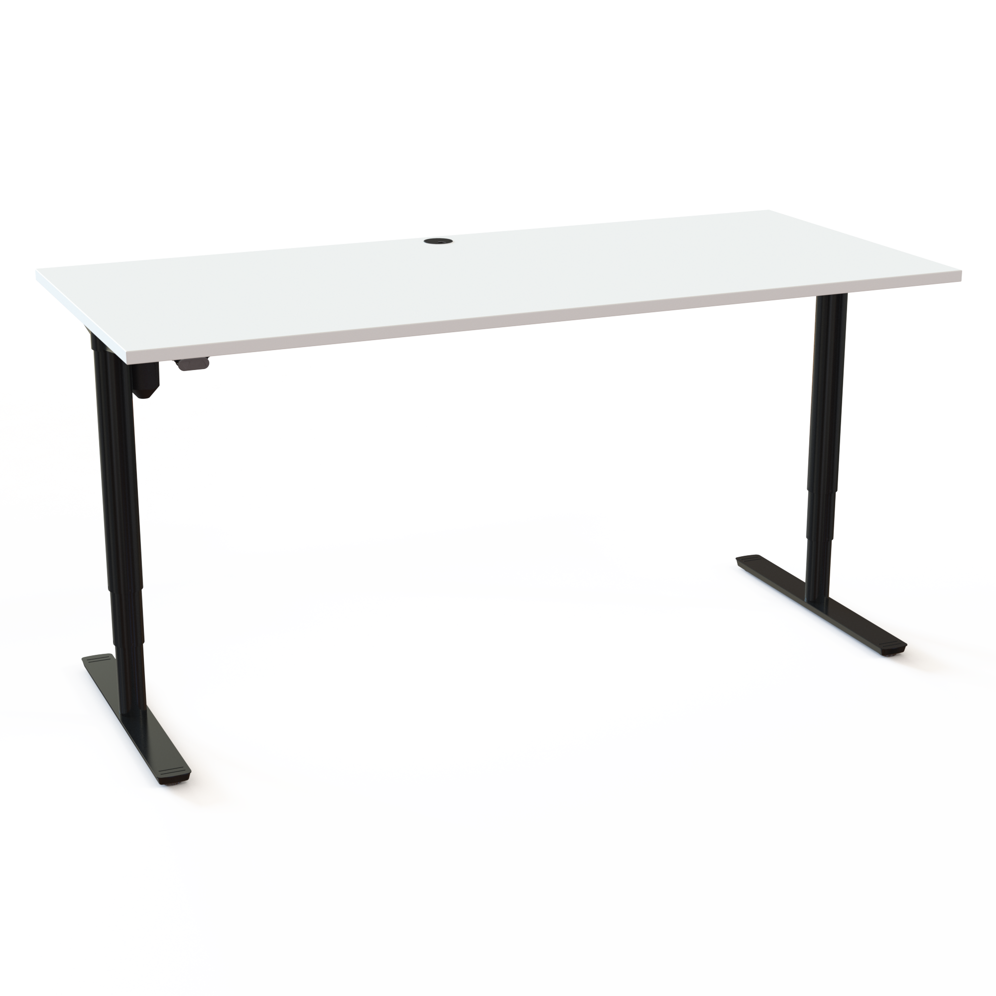 Elektrisch verstelbaar bureau | 180x80 cm | Wit met zwart frame