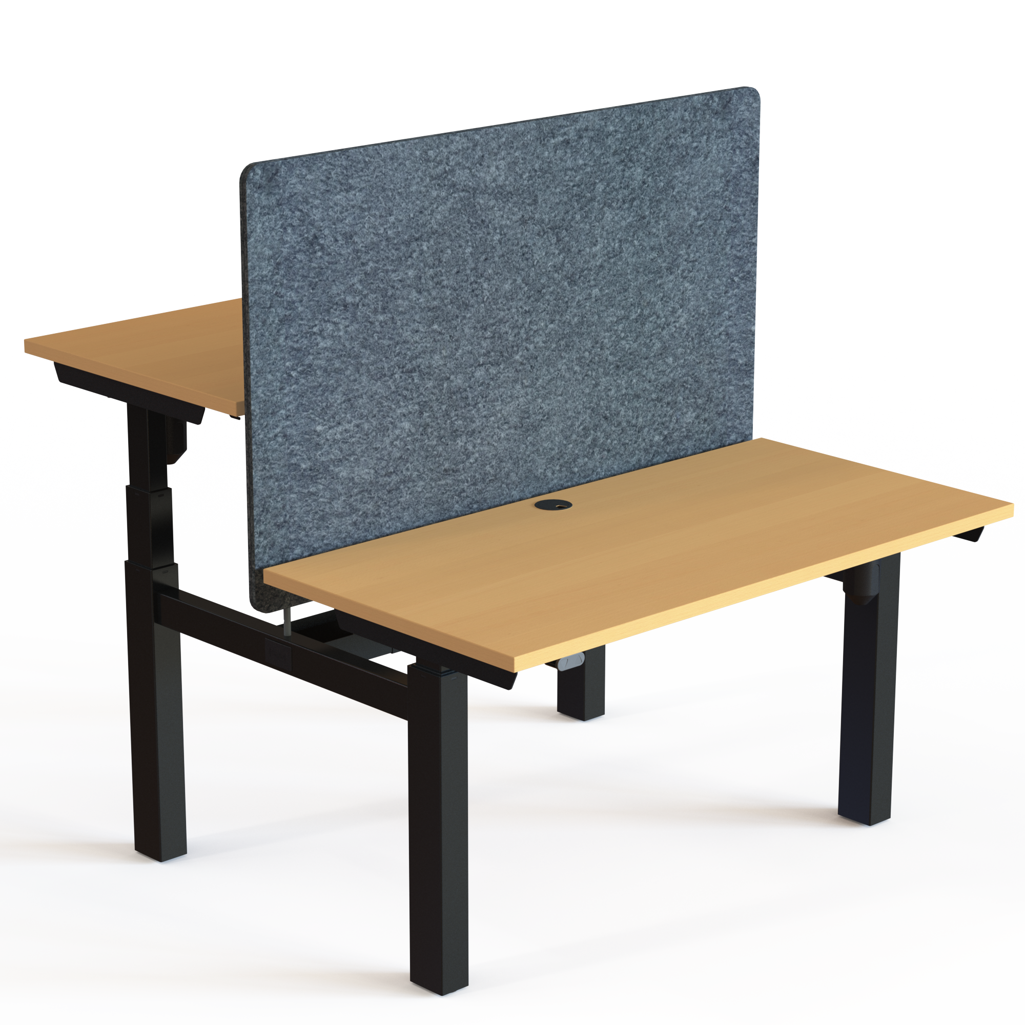 Elektrisch verstelbaar bureau | 120x60 cm | Beuken met zwart frame