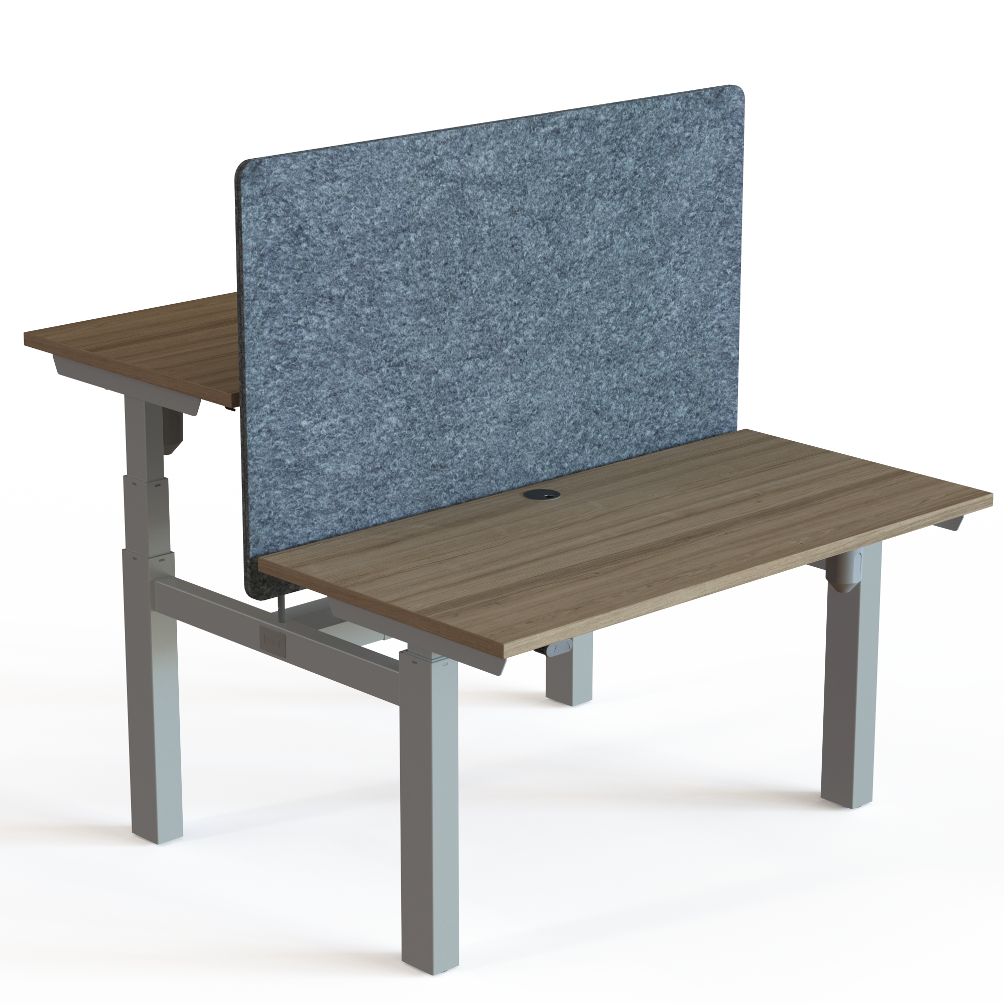 Elektrisch verstelbaar bureau | 120x60 cm | Walnoot met zilver frame