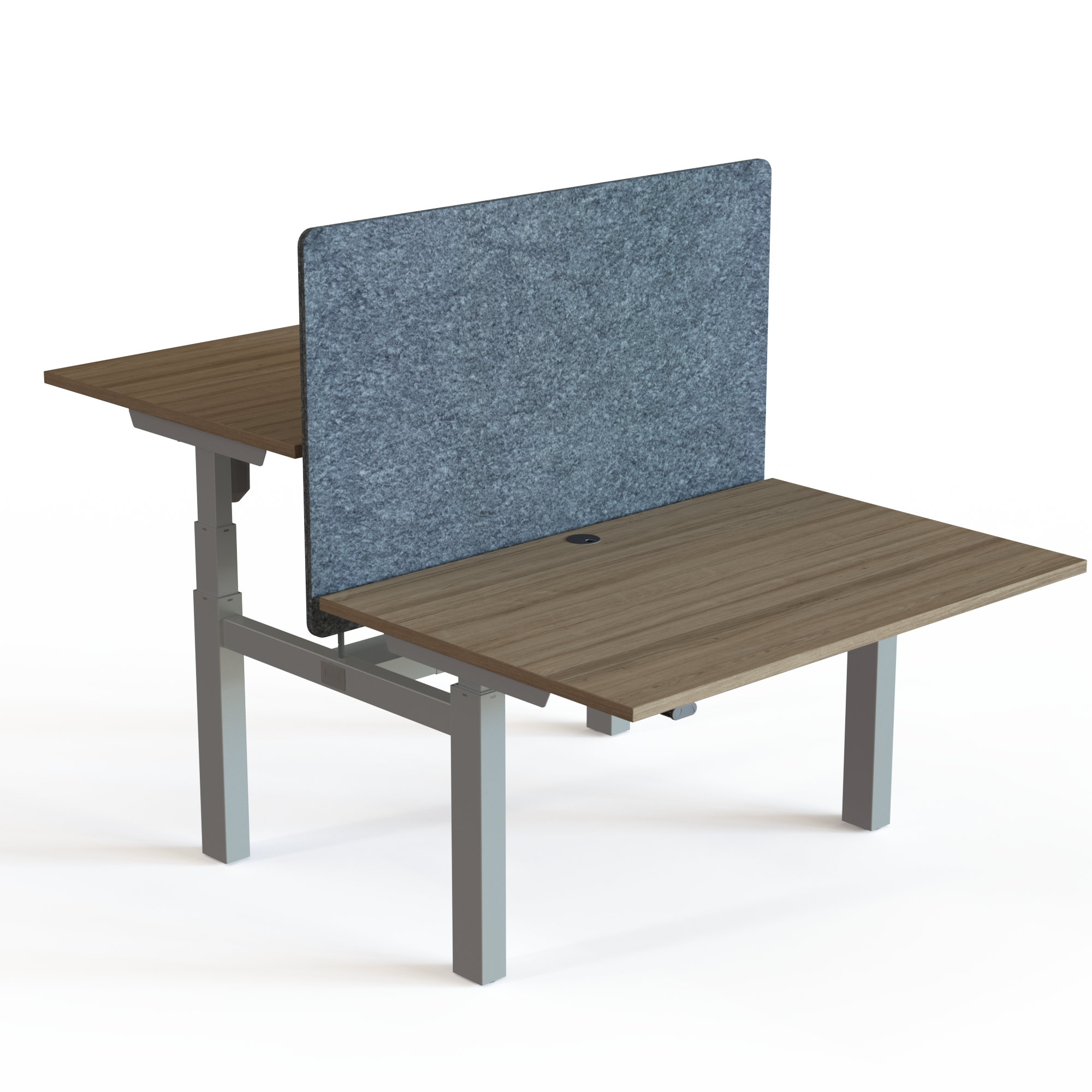 Elektrisch verstelbaar bureau | 120x80 cm | Walnoot met zilver frame