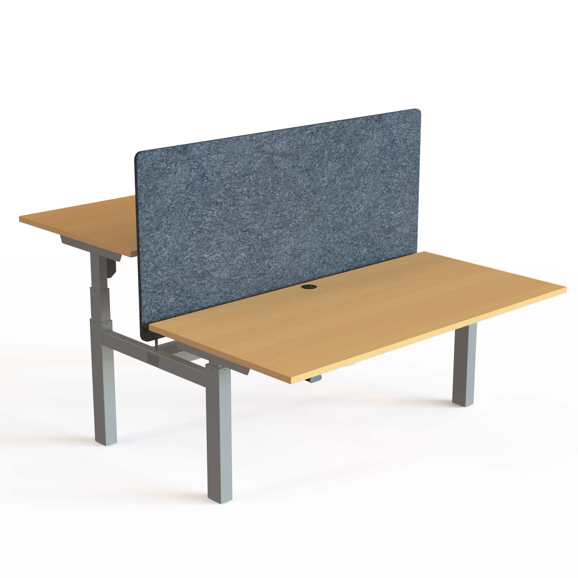 Elektrisch verstelbaar bureau | 160x80 cm | Beuken met zilver frame