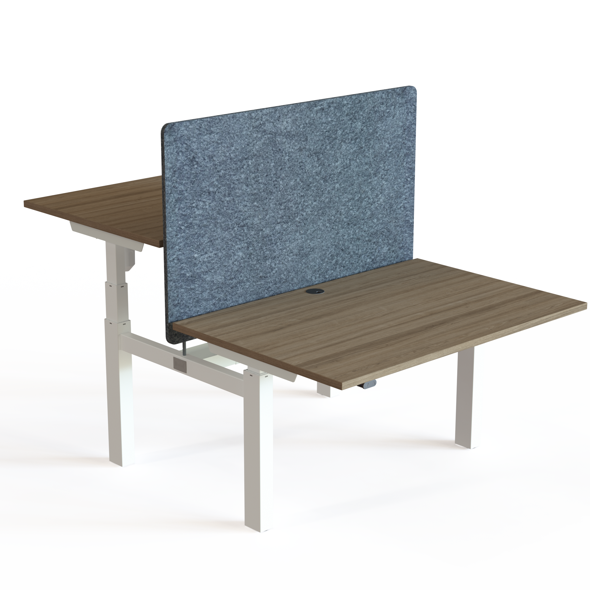 Elektrisch verstelbaar bureau | 120x80 cm | Walnoot met wit frame