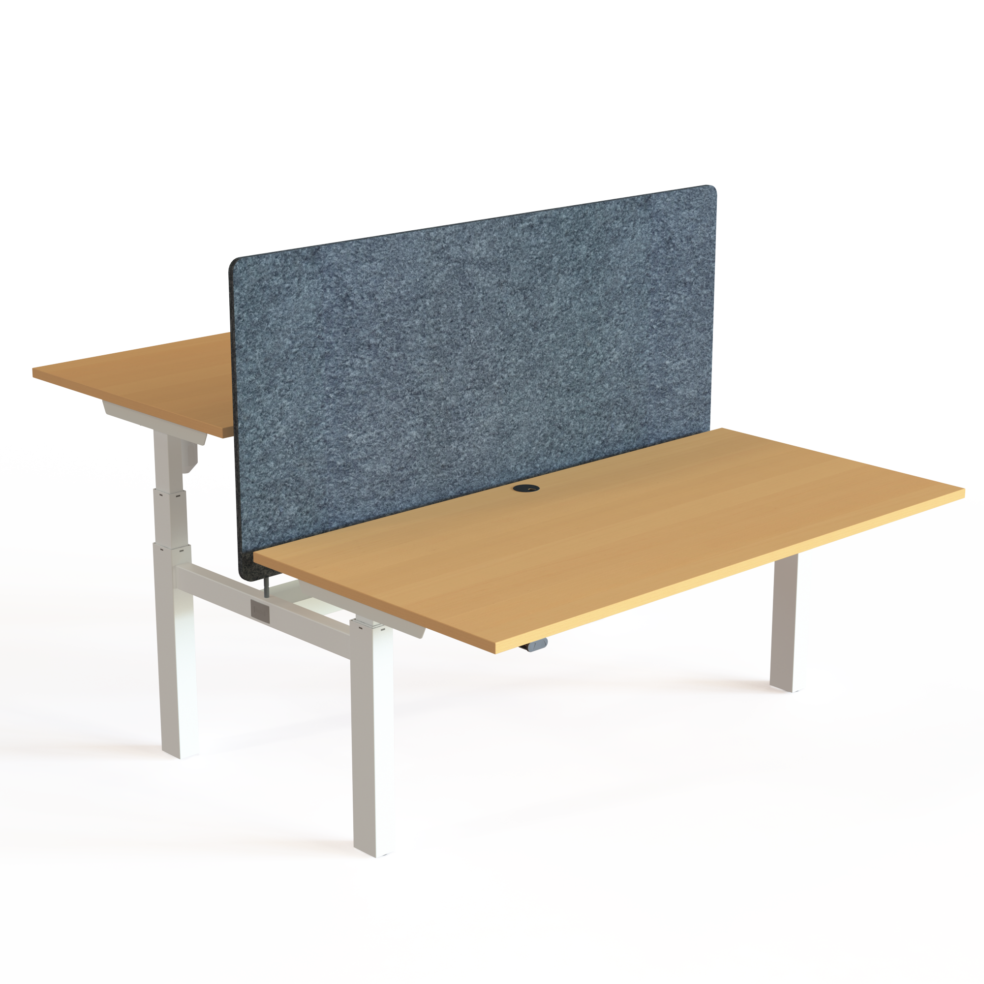 Elektrisch verstelbaar bureau | 160x80 cm | Beuken met wit frame