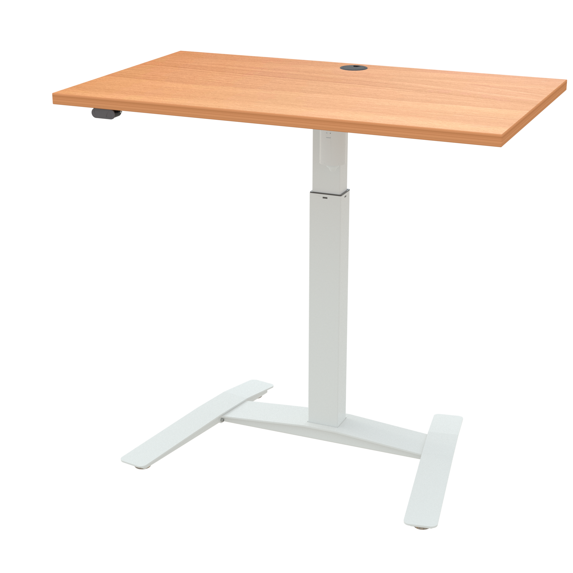 Elektrisch verstelbaar bureau | 100x60 cm | Beuken met wit frame