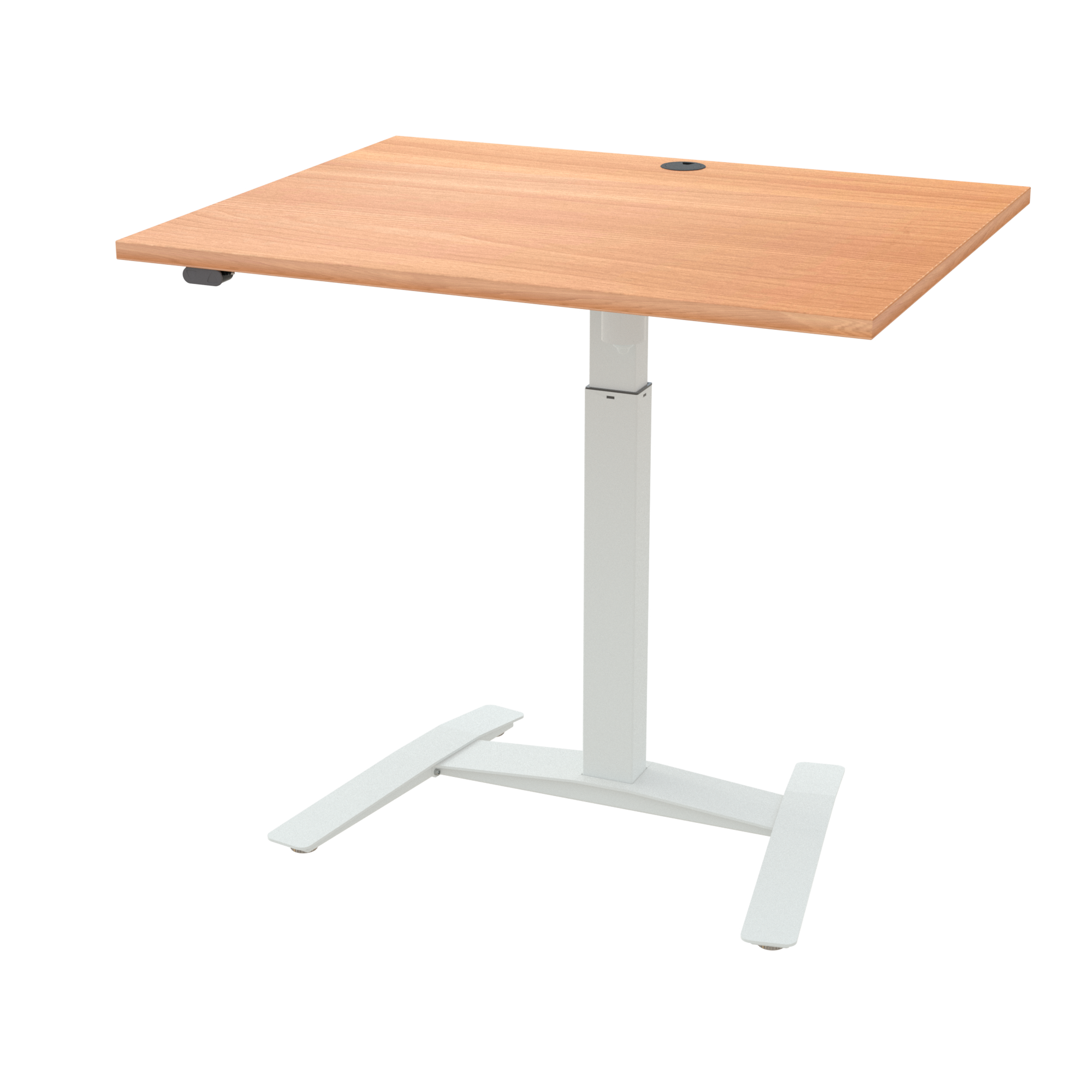 Elektrisch verstelbaar bureau | 100x80 cm | Beuken met wit frame