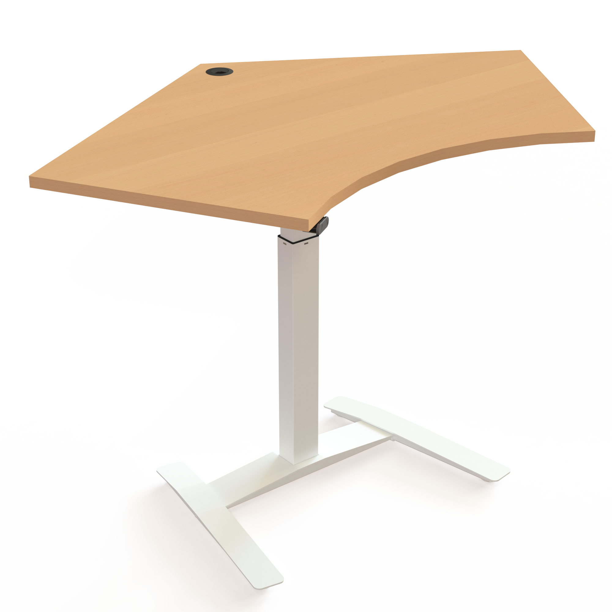 Elektrisch verstelbaar bureau | 138x92 cm | Beuken met wit frame