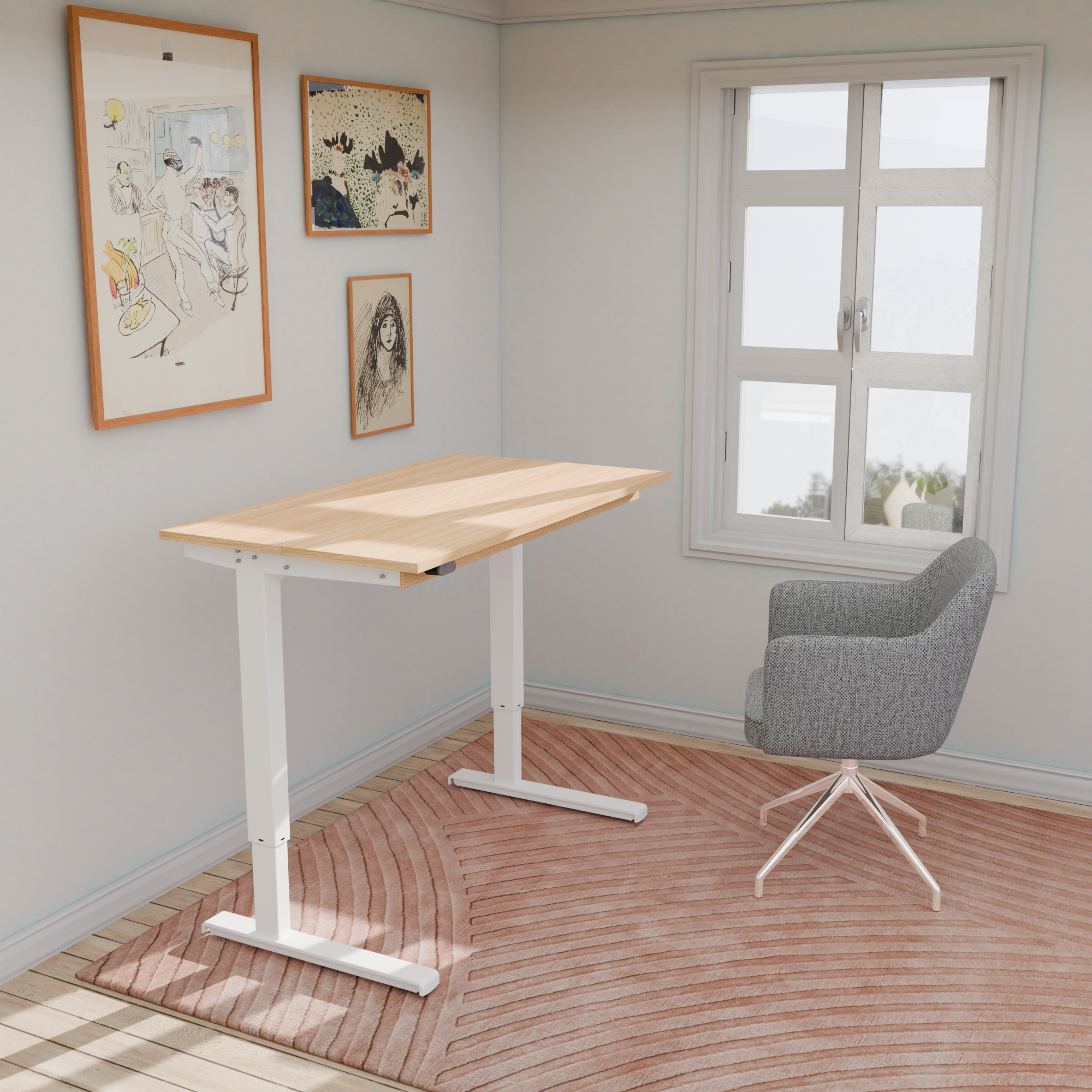 Elektrisch verstelbaar bureau | x cm |  met wit frame