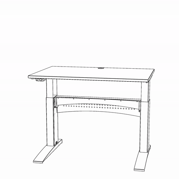Elektrisch verstelbaar bureau | 120x80 cm | Wit met zilver frame