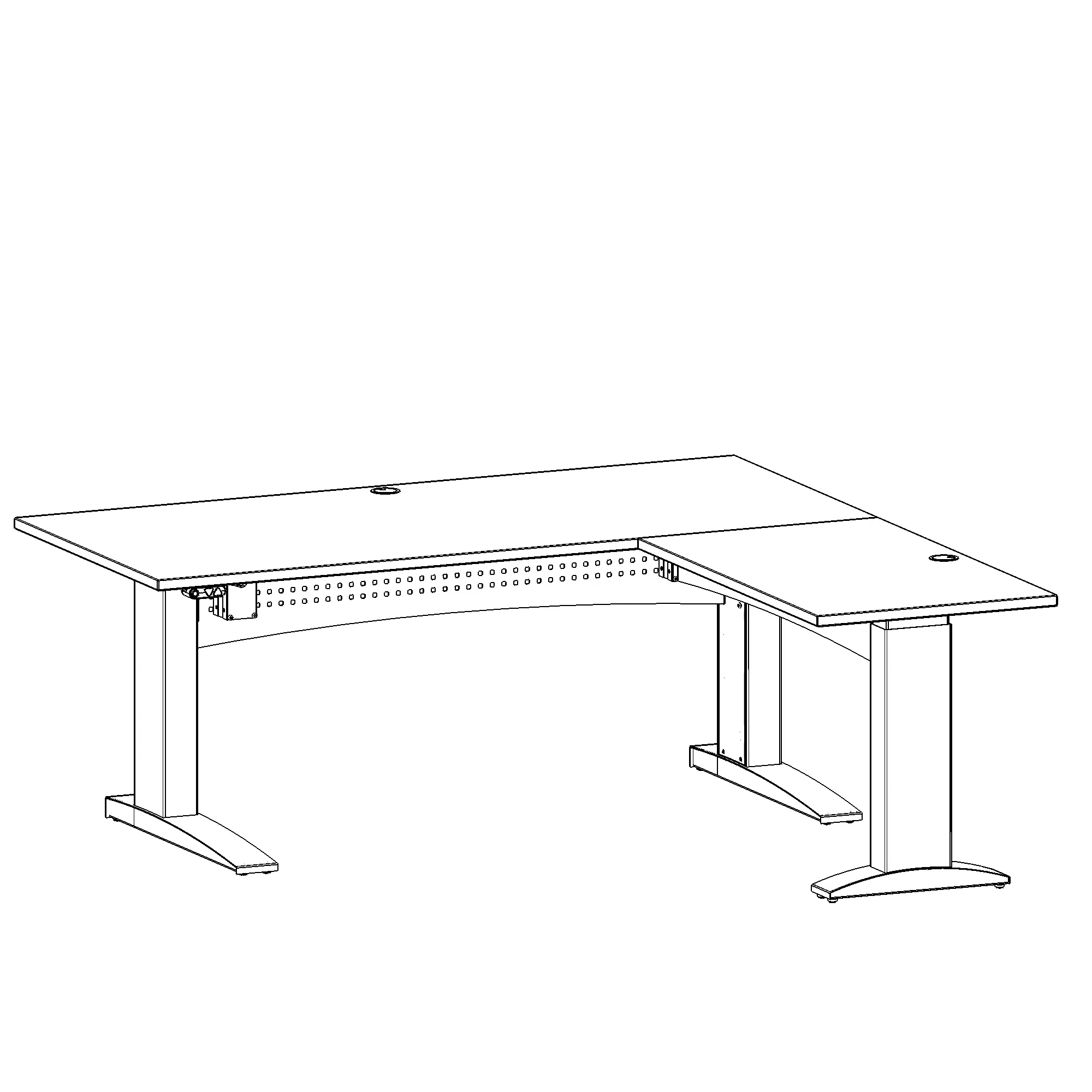 Elektrisch verstelbaar bureau | 180x180 cm | Walnoot met zwart frame
