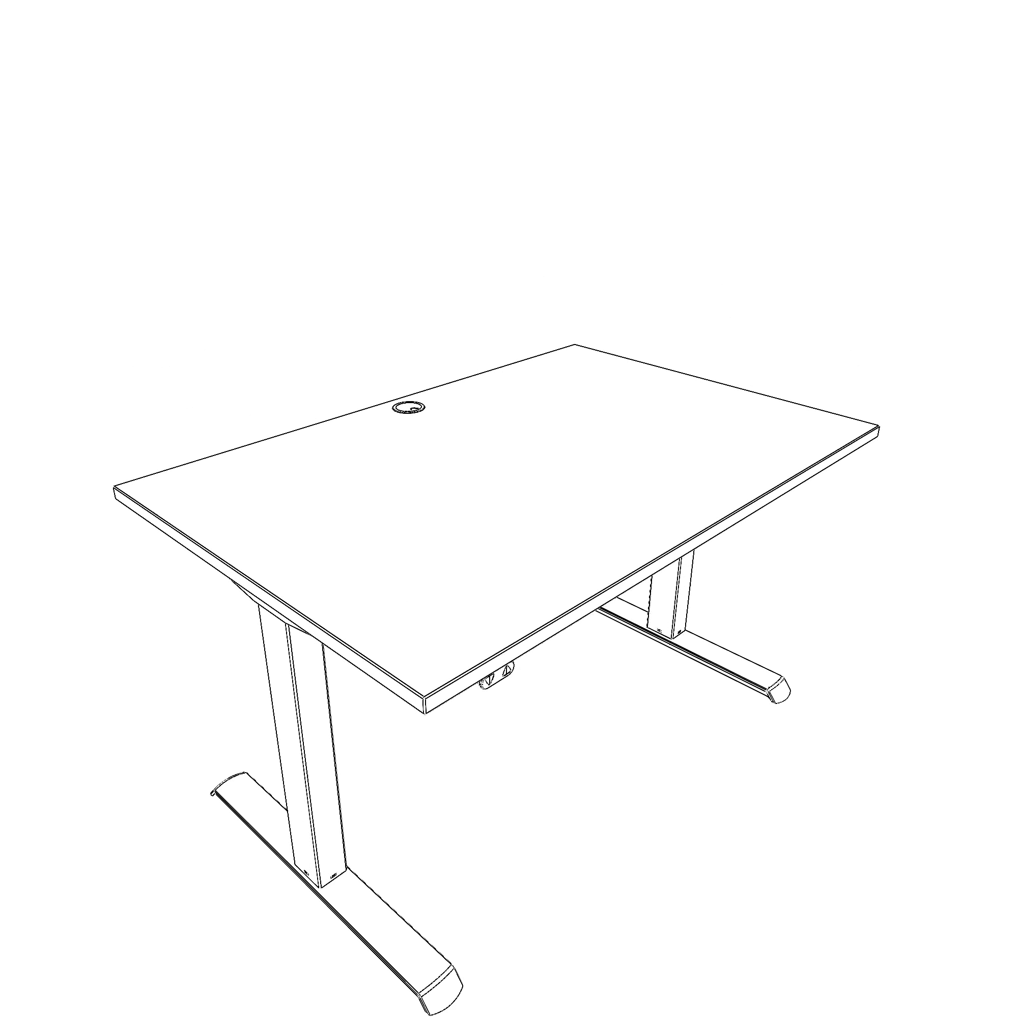 Elektrisch verstelbaar bureau | 120x80 cm | Wit met zwart frame