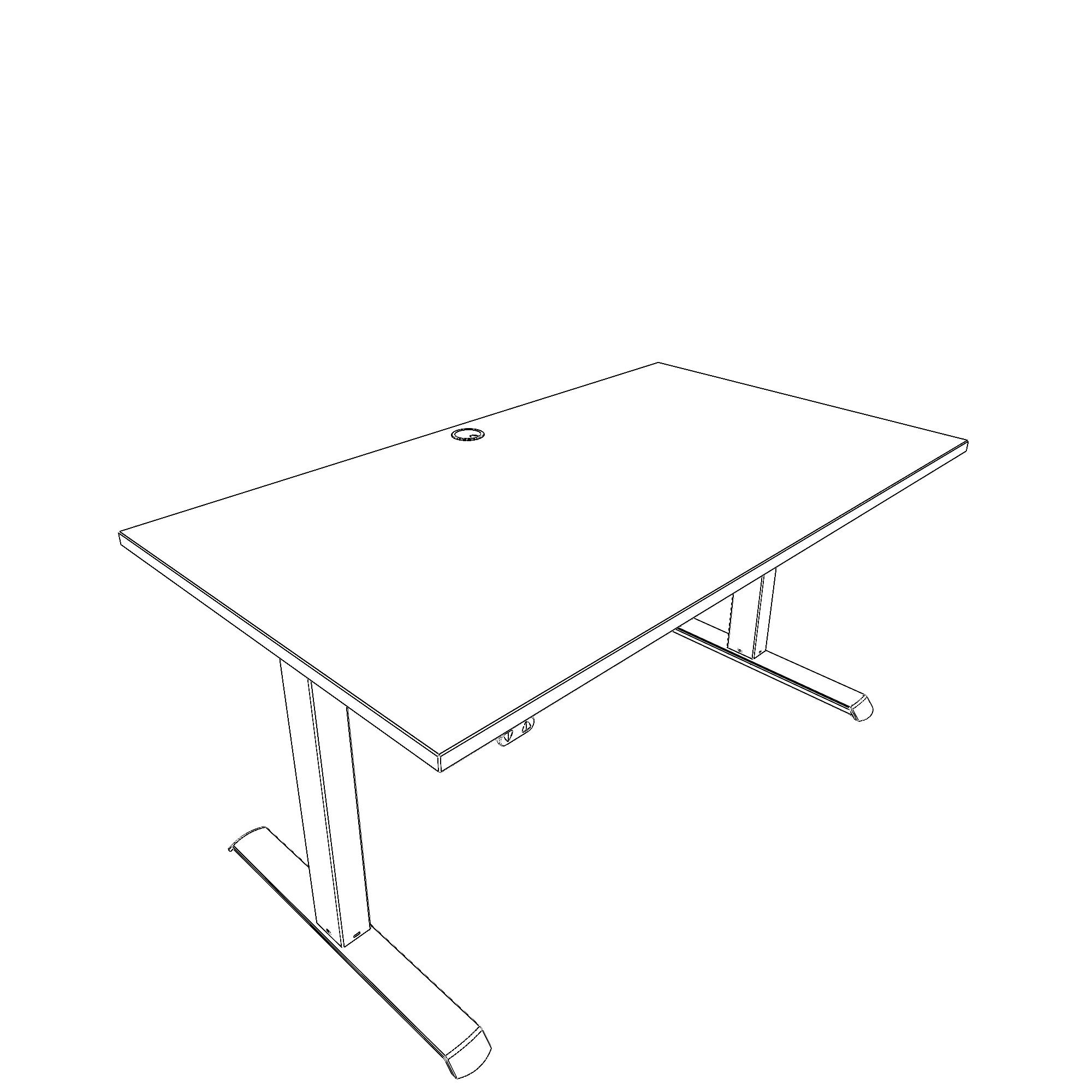 Elektrisch verstelbaar bureau | 140x80 cm | Wit met zwart frame