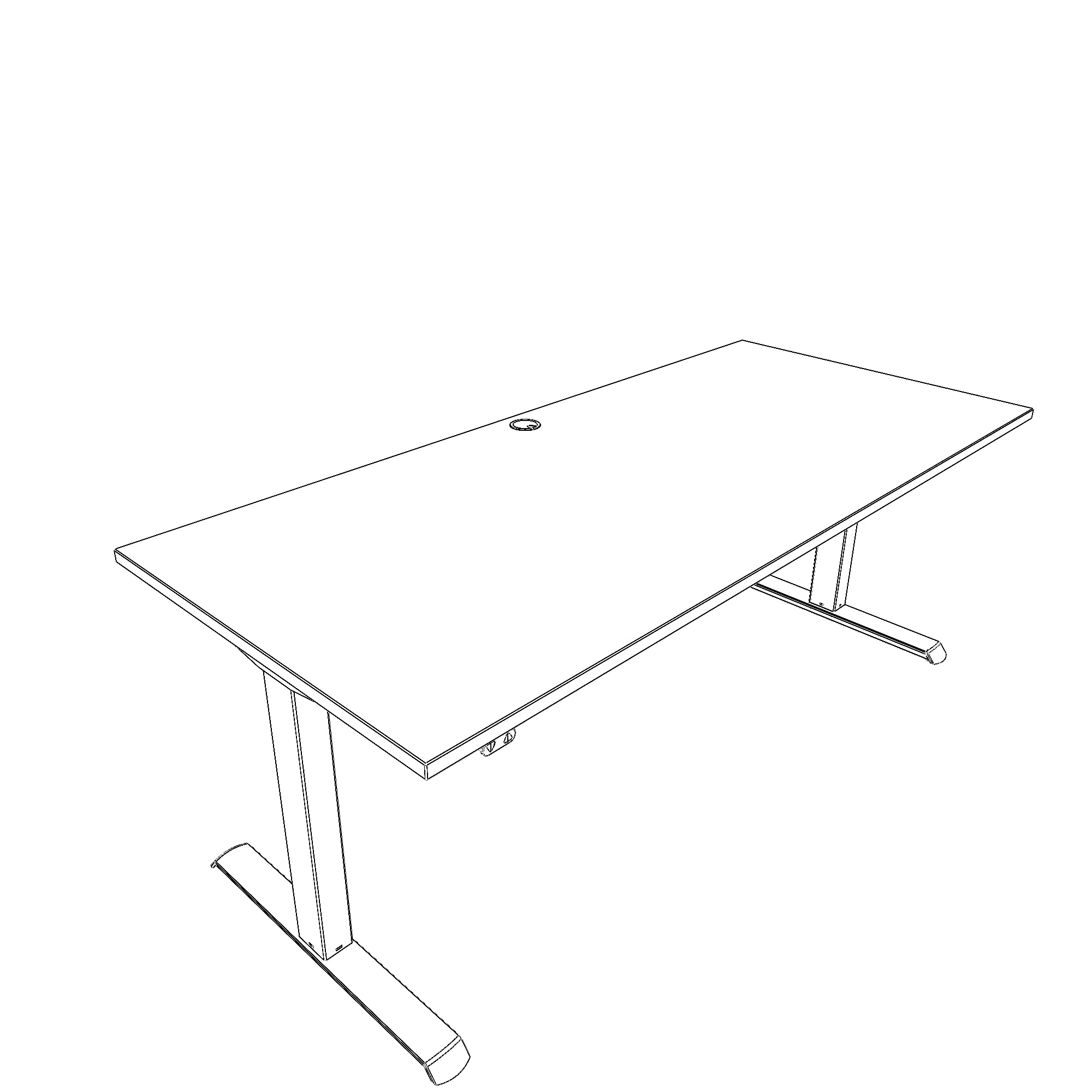 Elektrisch verstelbaar bureau | 180x80 cm | Beuken met zwart frame