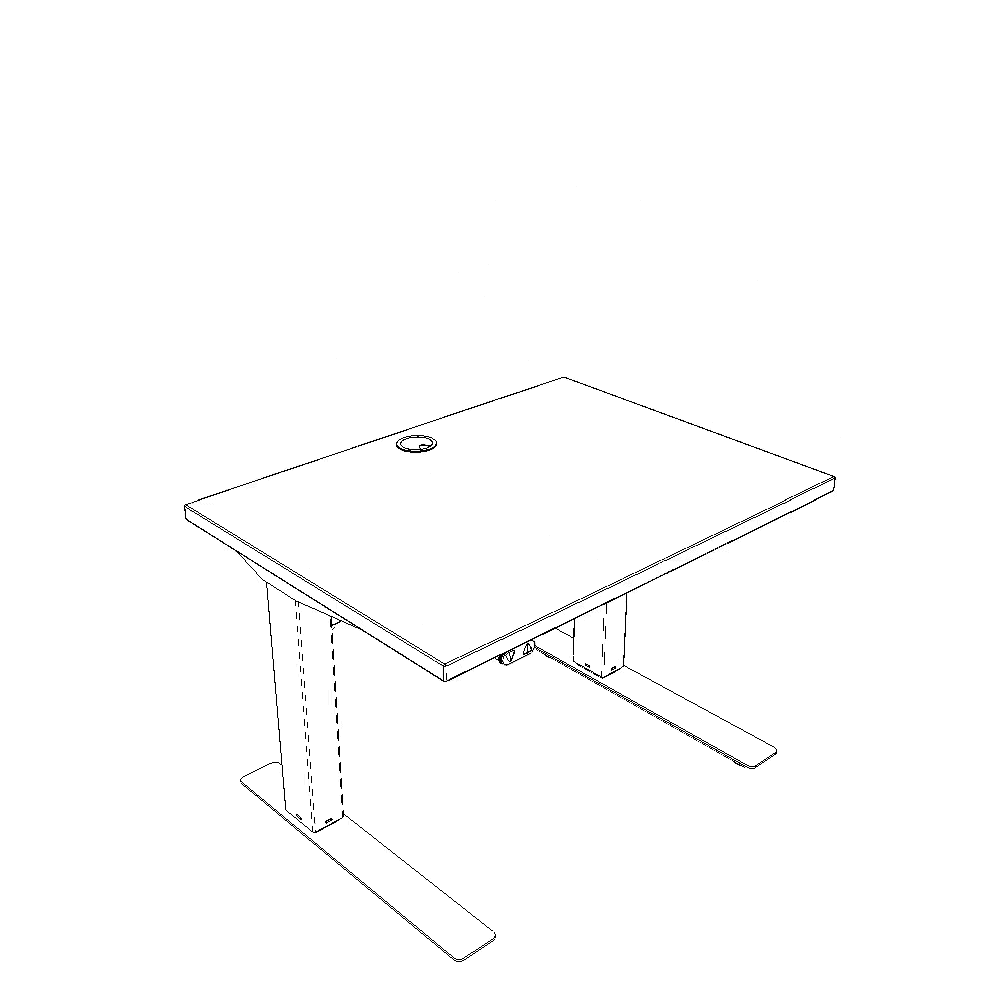 Elektrisch verstelbaar bureau | 80x60 cm | Walnoot met zwart frame