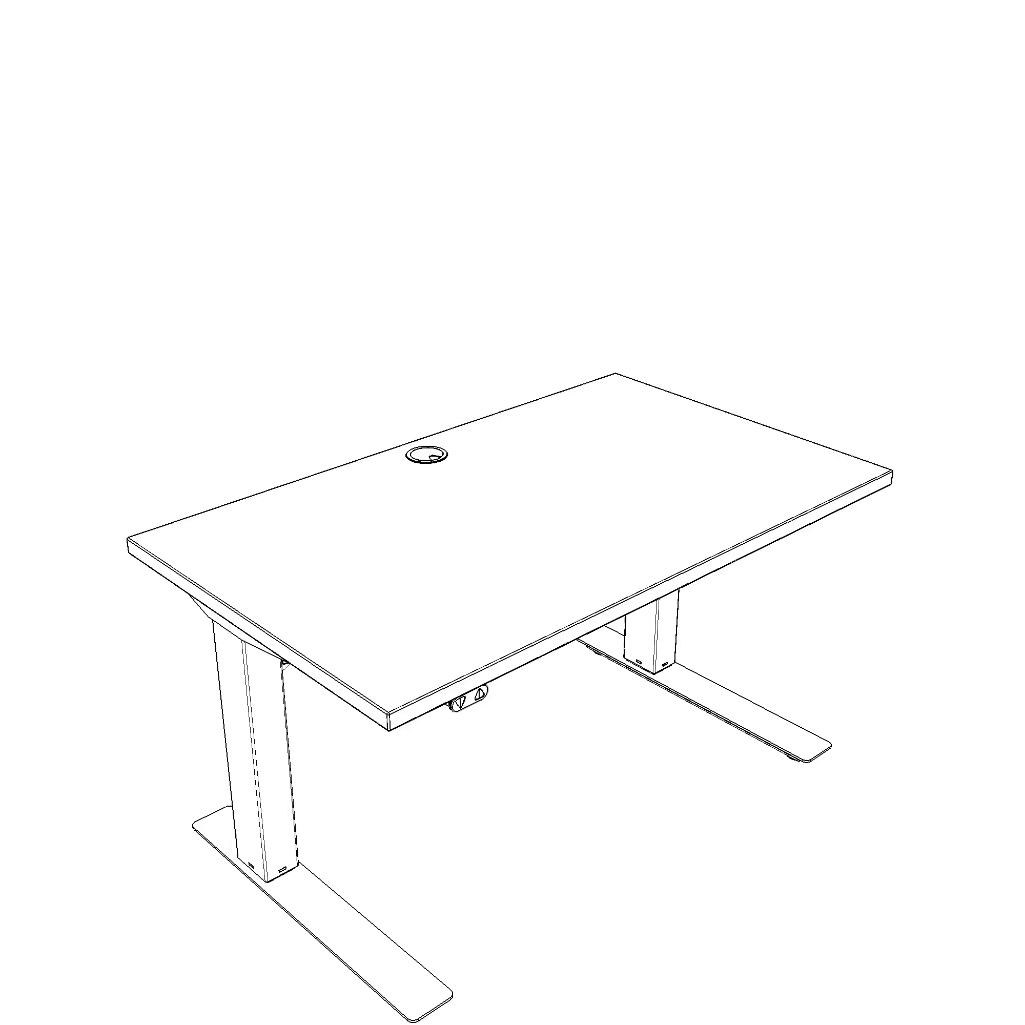 Elektrisch verstelbaar bureau | 100x60 cm | Wit met zilver frame