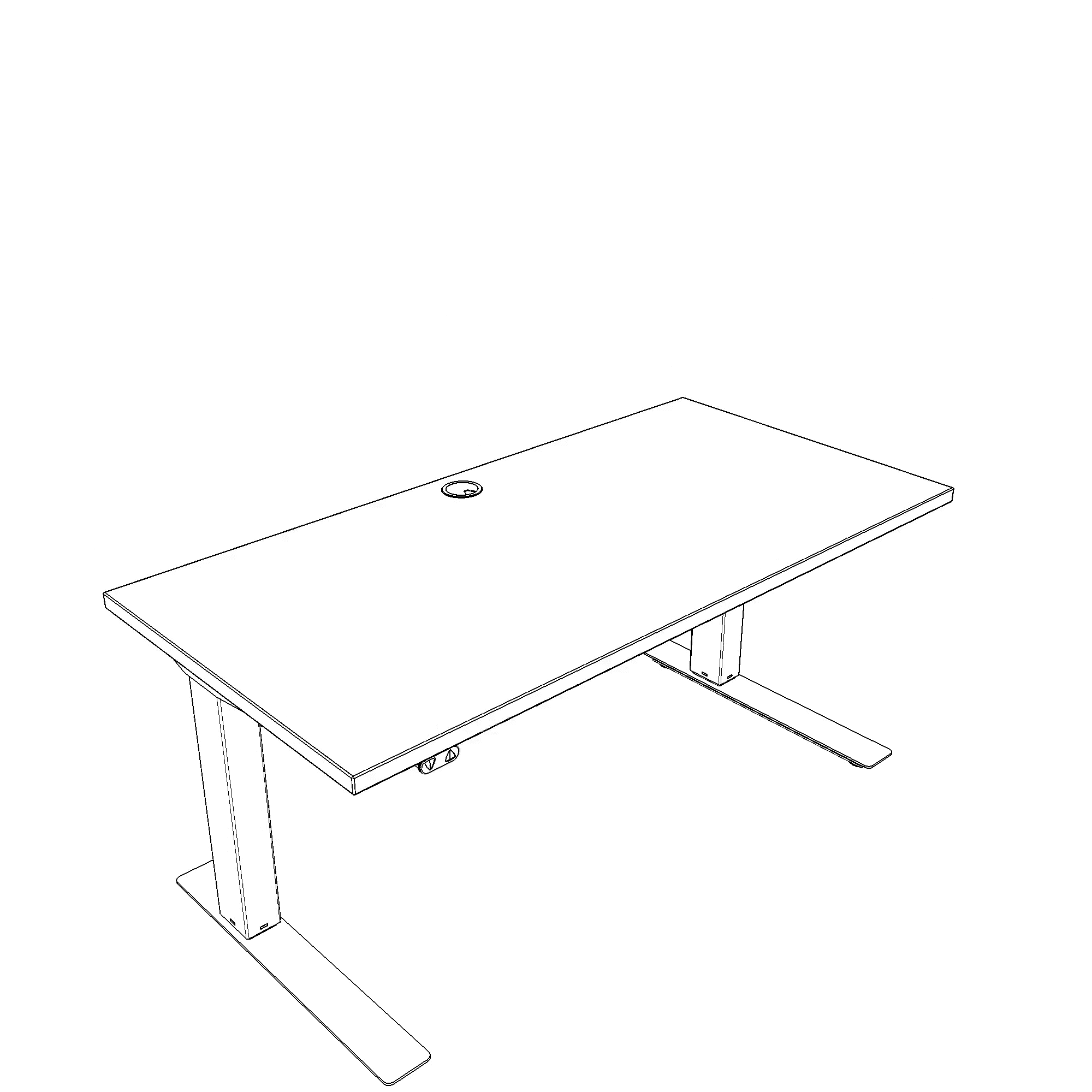 Elektrisch verstelbaar bureau | 120x60 cm | Wit met wit frame