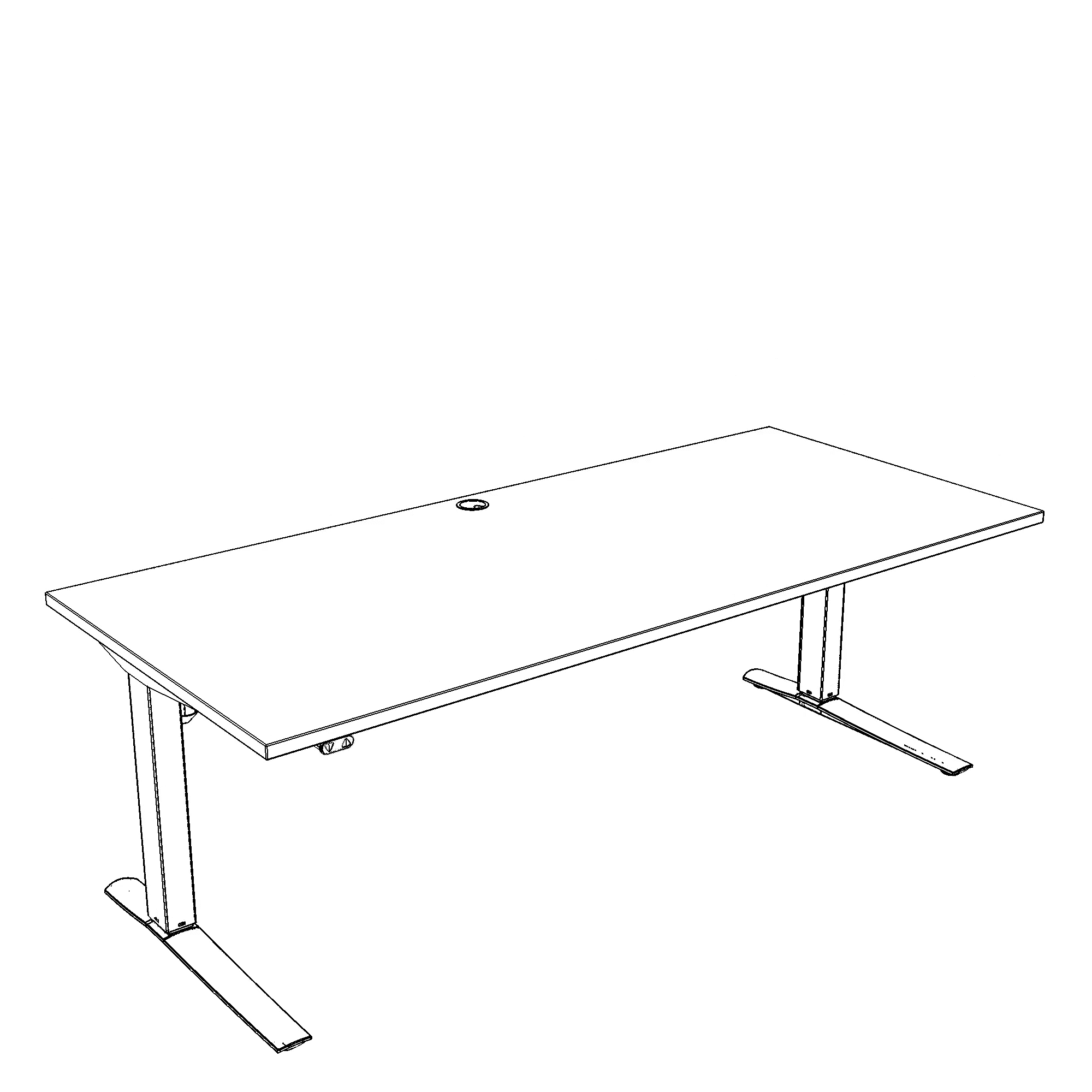 Elektrisch verstelbaar bureau | 160x80 cm | Walnoot met wit frame