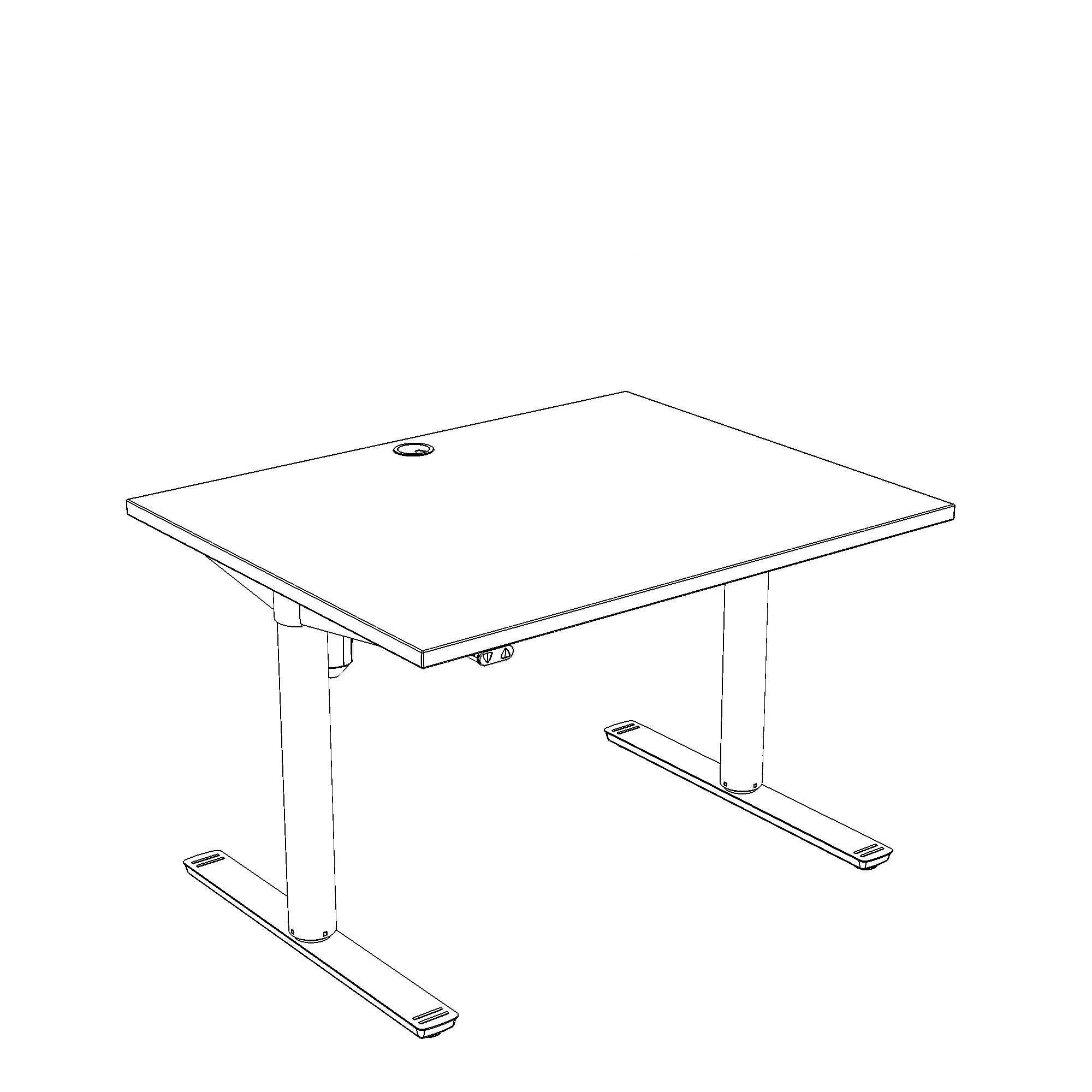 Elektrisch verstelbaar bureau | 120x80 cm | Walnoot met zwart frame