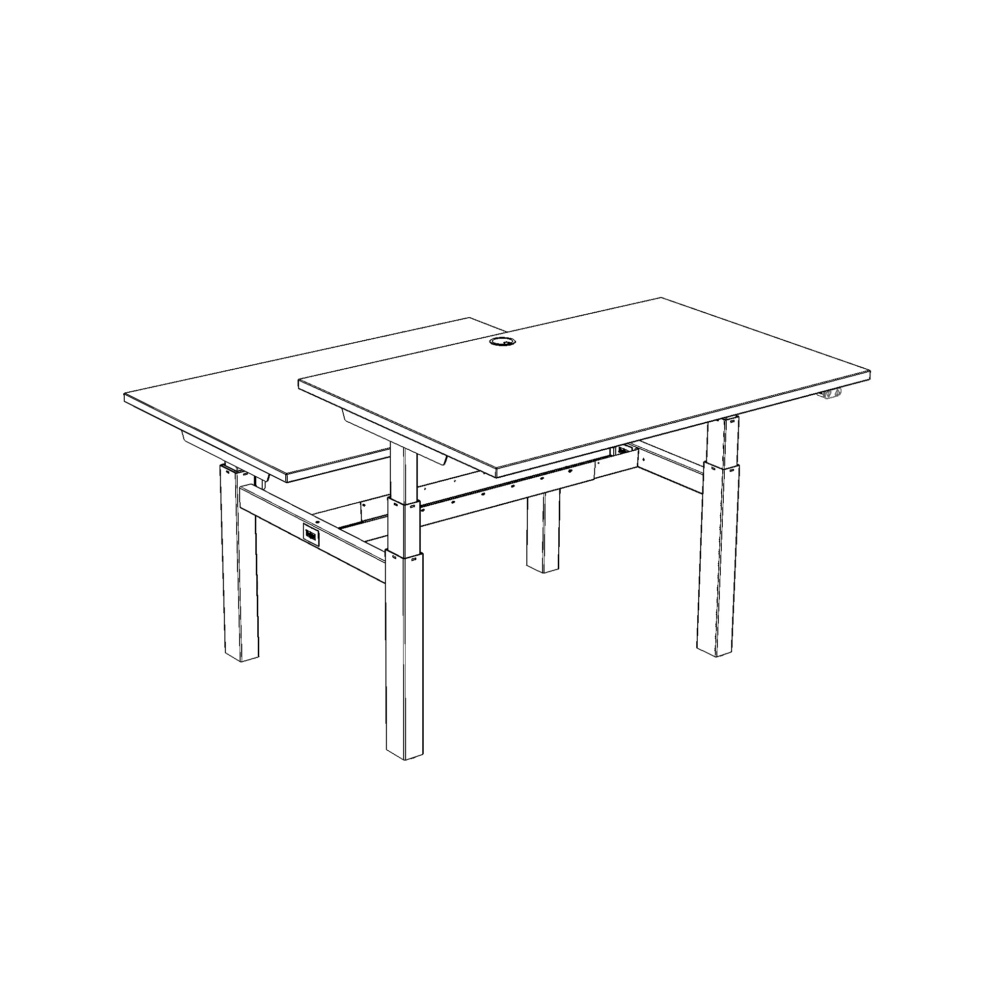 Elektrisch verstelbaar bureau | 120x60 cm | Walnoot met zilver frame