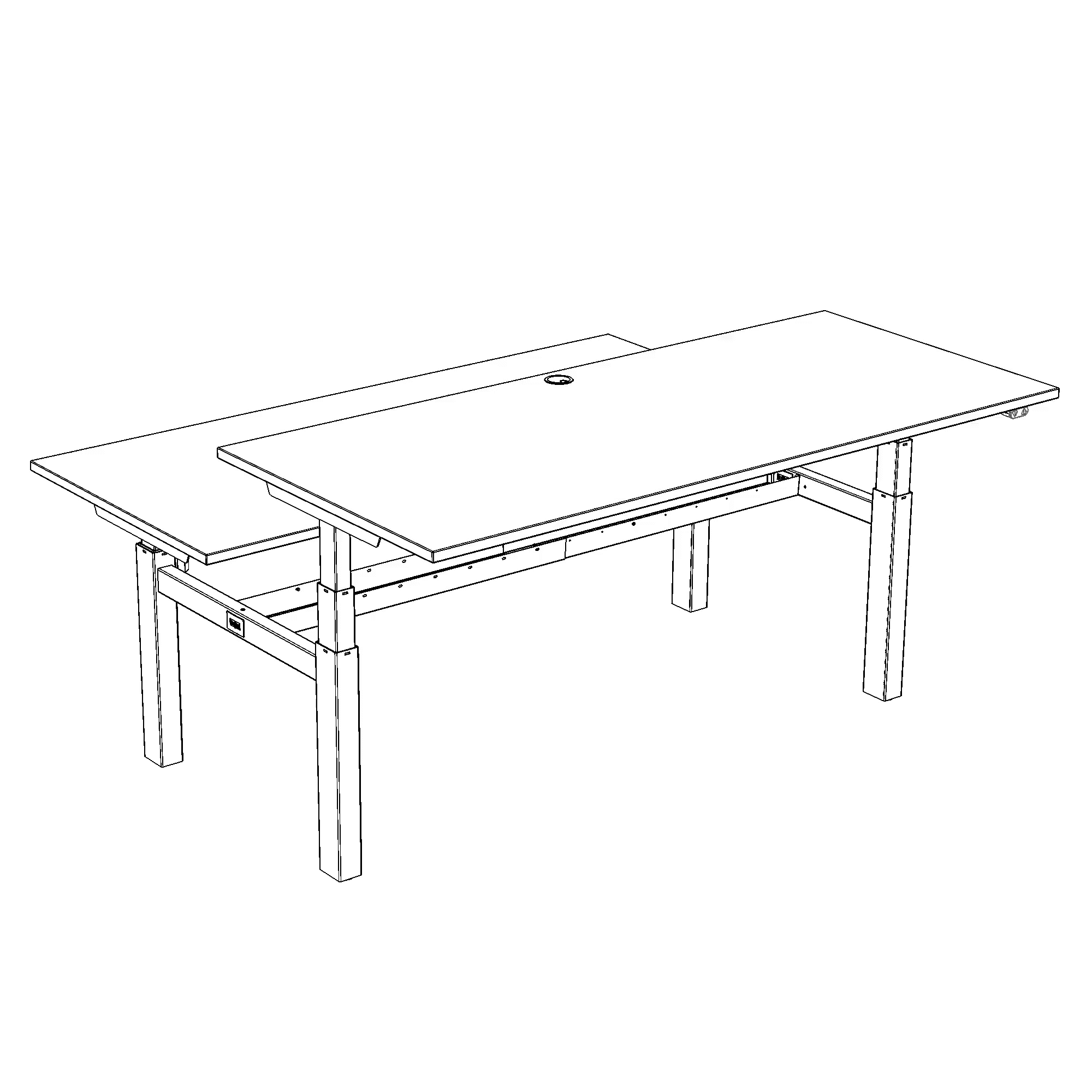 Elektrisch verstelbaar bureau | 180x80 cm | Walnoot met zwart frame