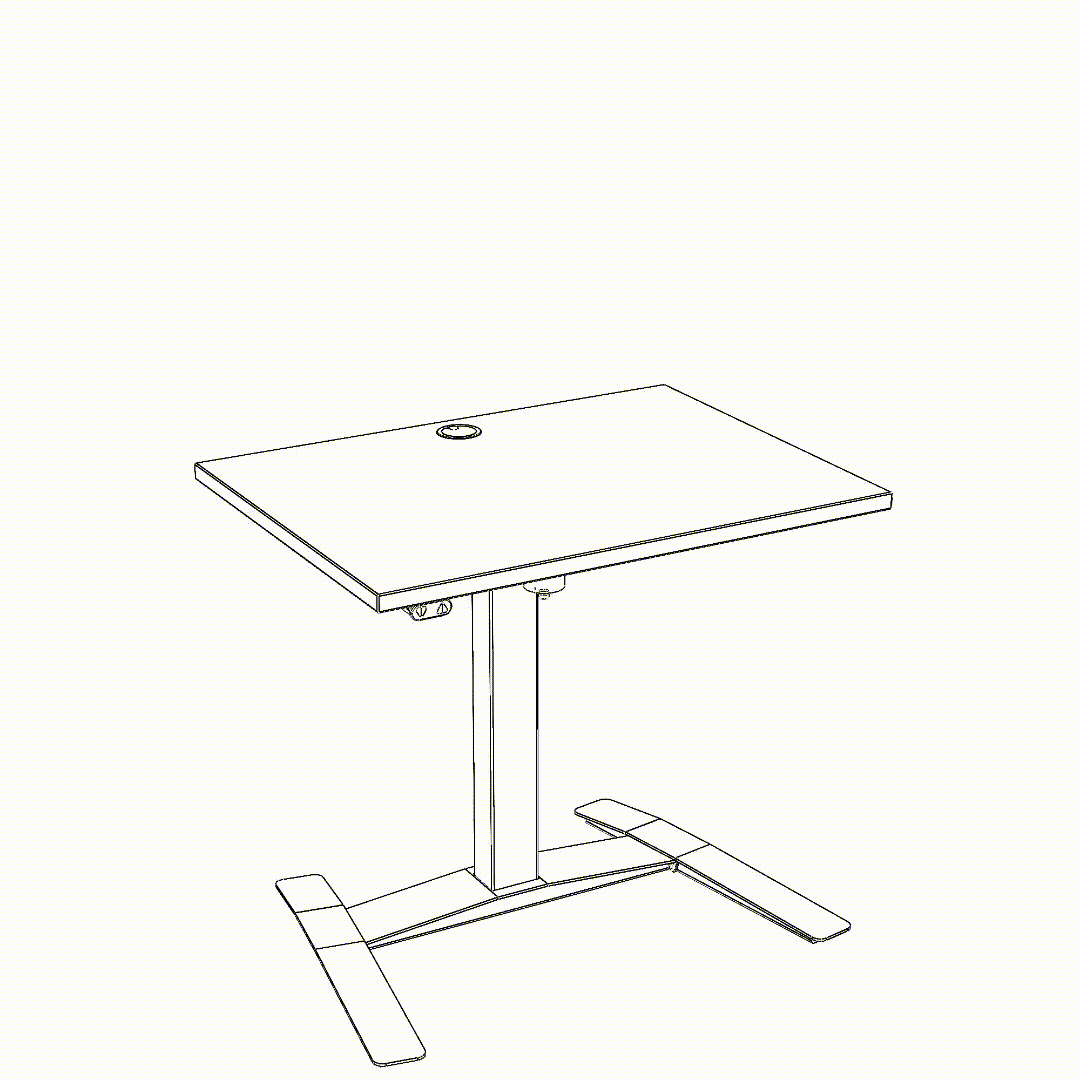 Elektrisch verstelbaar bureau | 100x80 cm | Beuken met wit frame