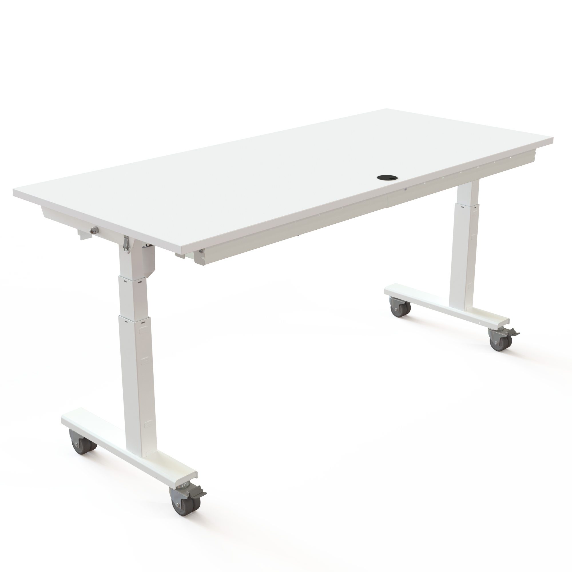Elektrisch verstelbaar bureau | 180x80 cm | Wit met wit frame