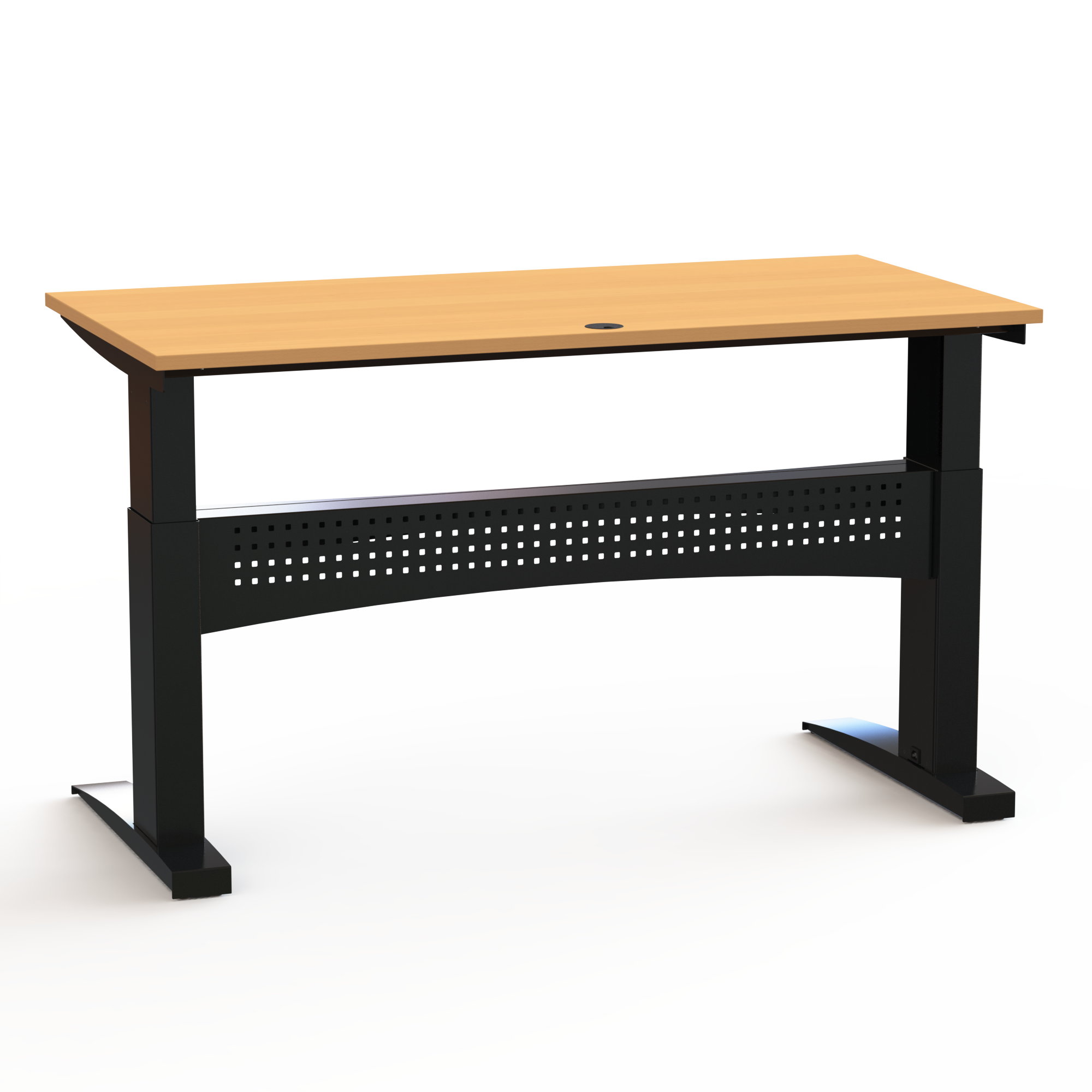 Elektrisch verstelbaar bureau | 160x80 cm | Beuken met zwart frame