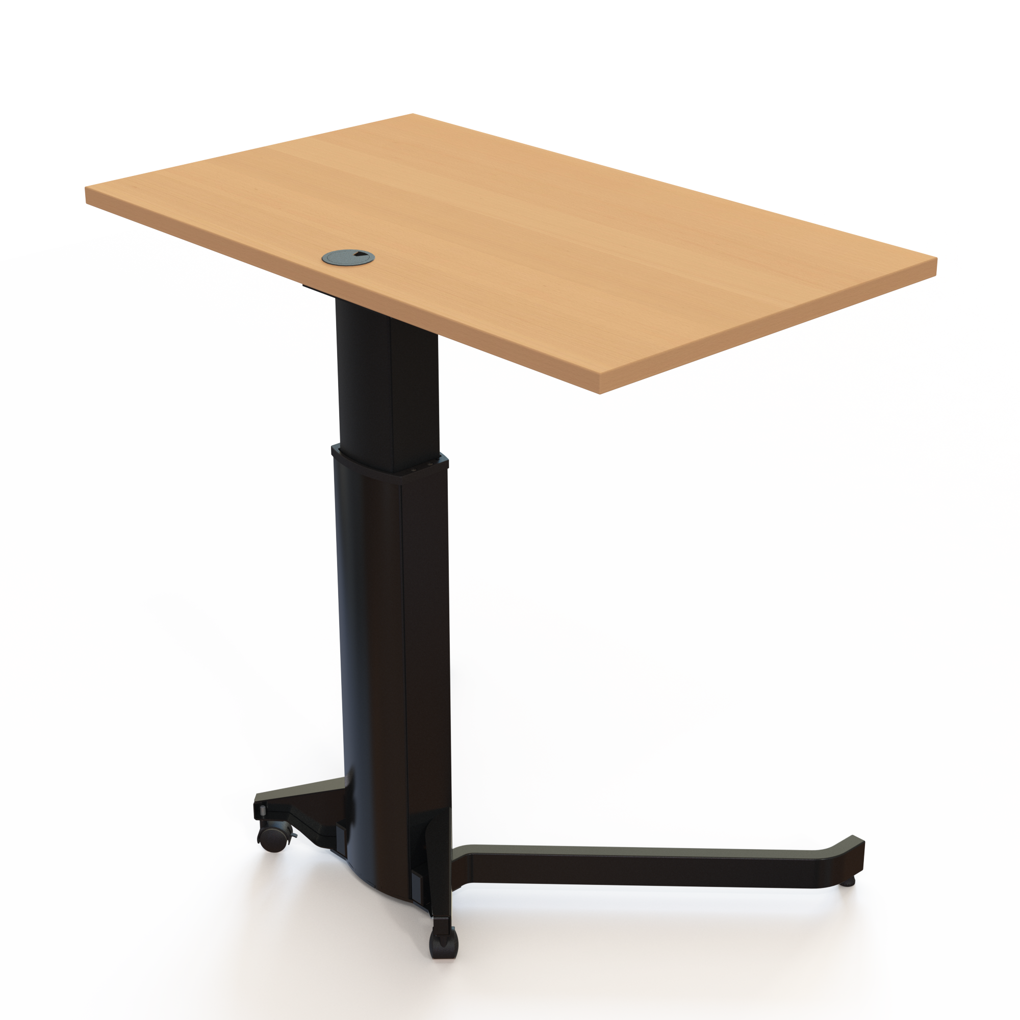 Elektrisch verstelbaar bureau | 100x60 cm | Beuken met zwart frame