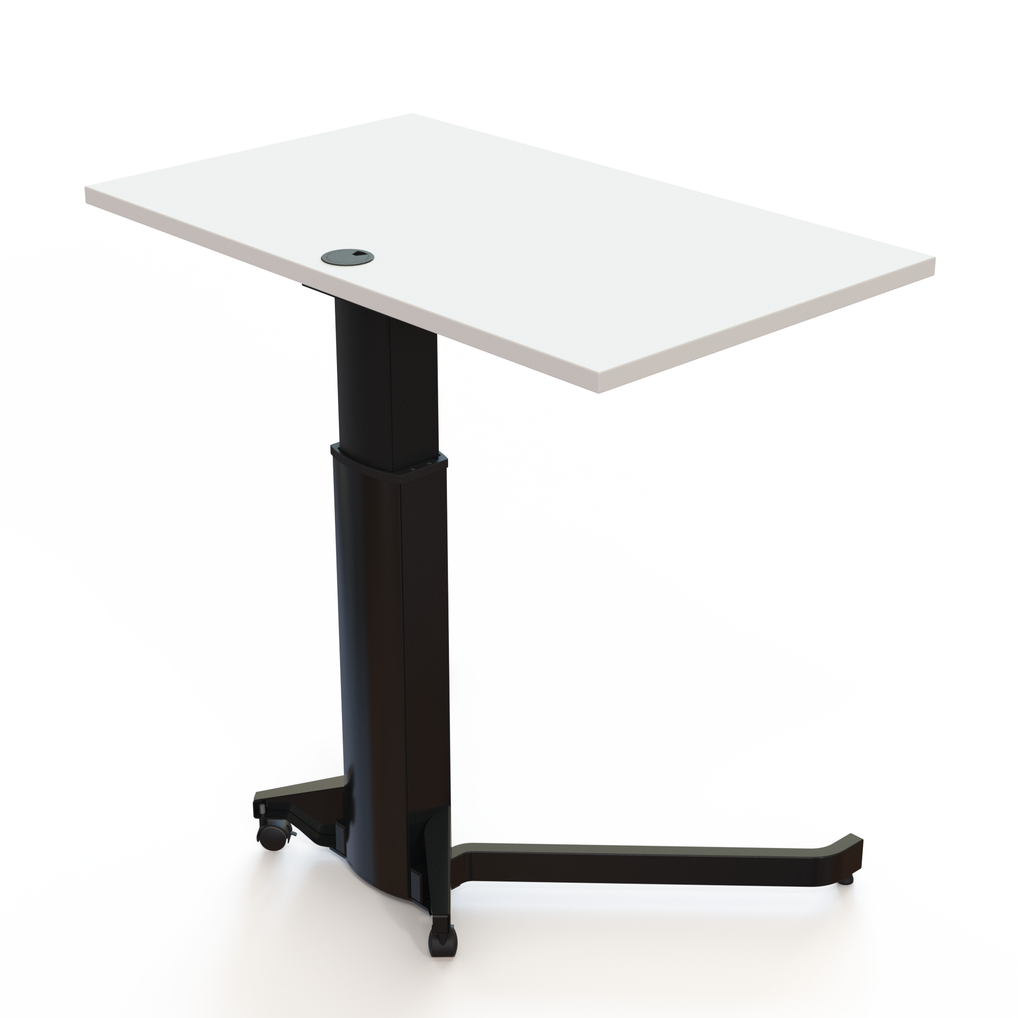 Elektrisch verstelbaar bureau | 100x60 cm | Wit met zwart frame