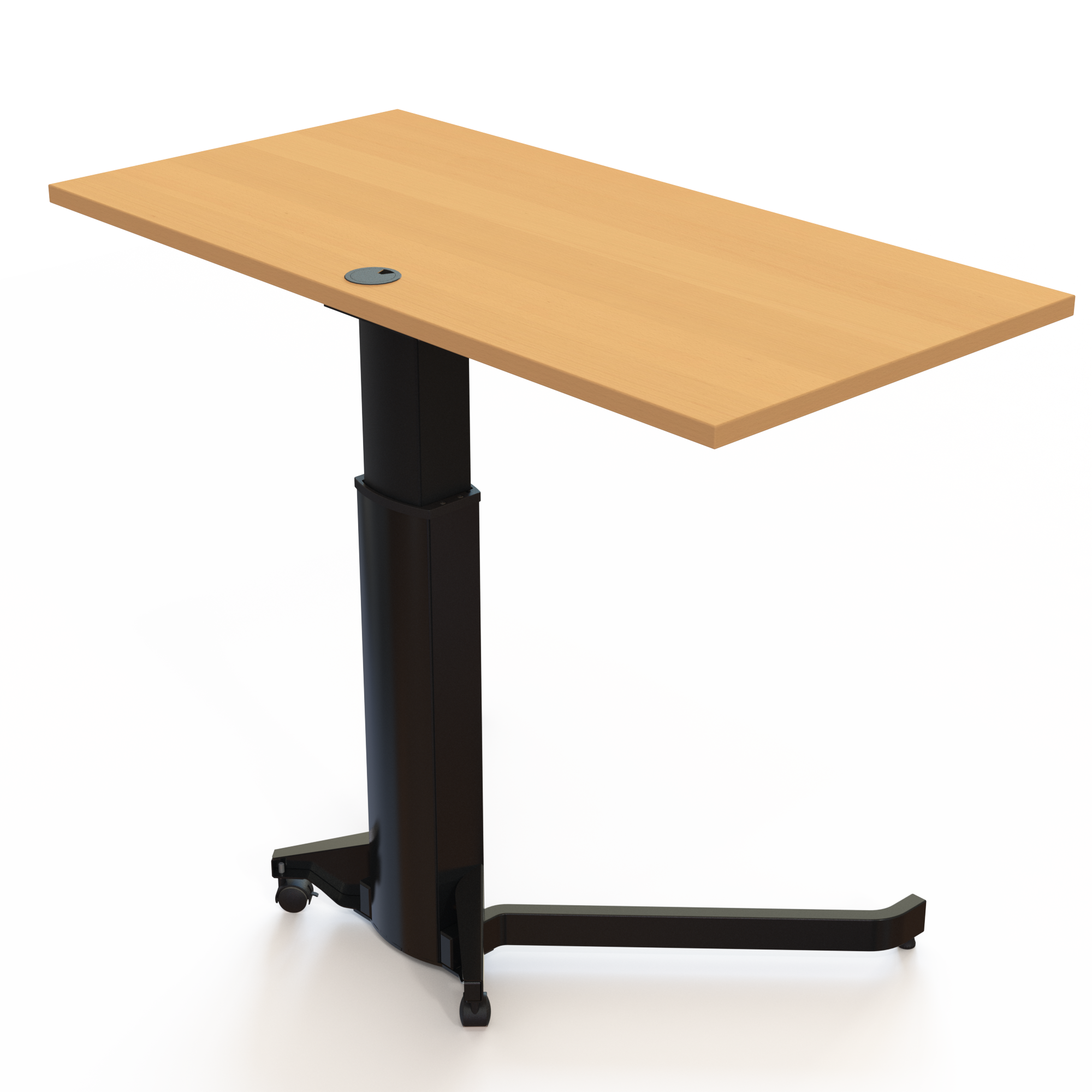 Elektrisch verstelbaar bureau | 120x60 cm | Beuken met zwart frame