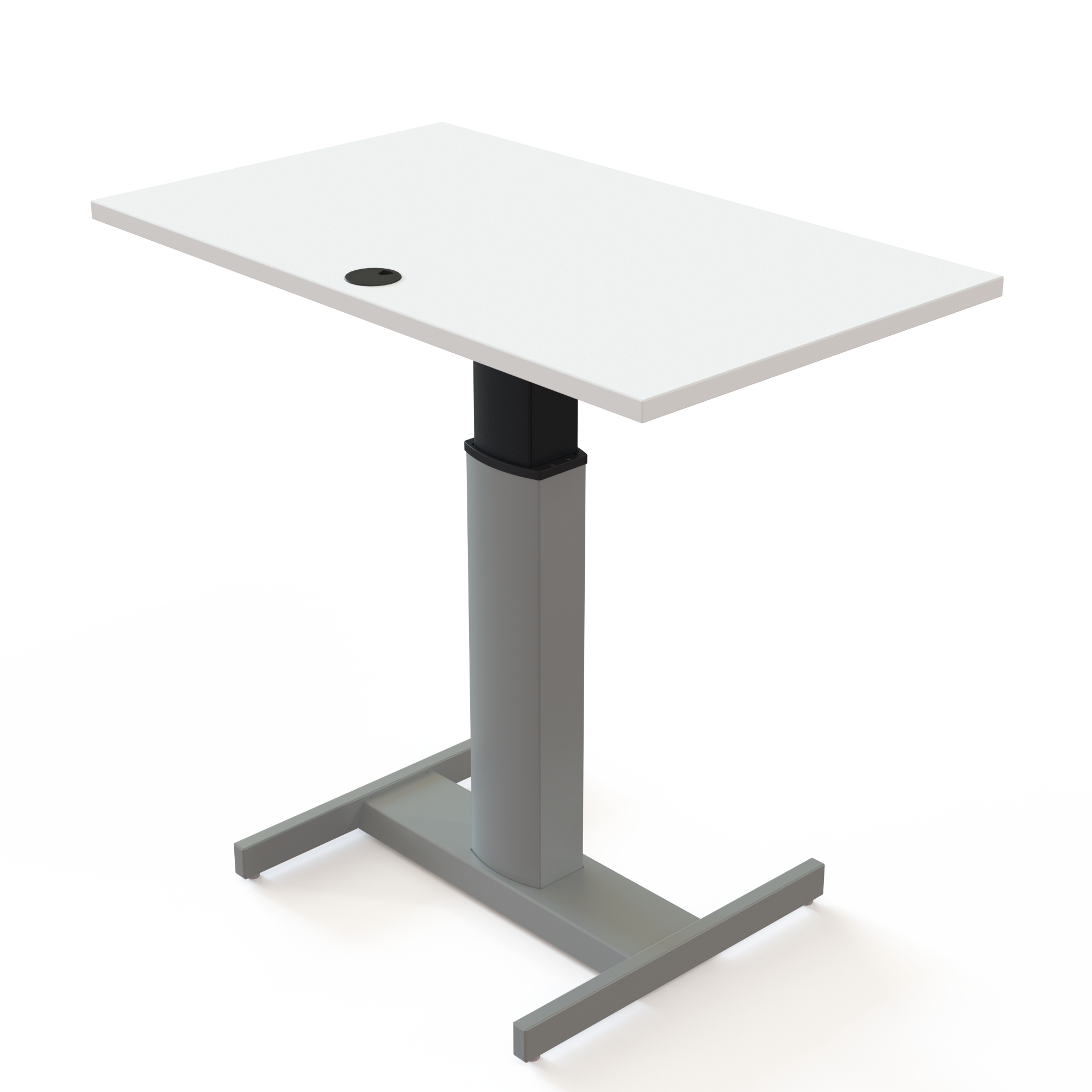 Elektrisch verstelbaar bureau | 100x60 cm | Wit met zilver frame
