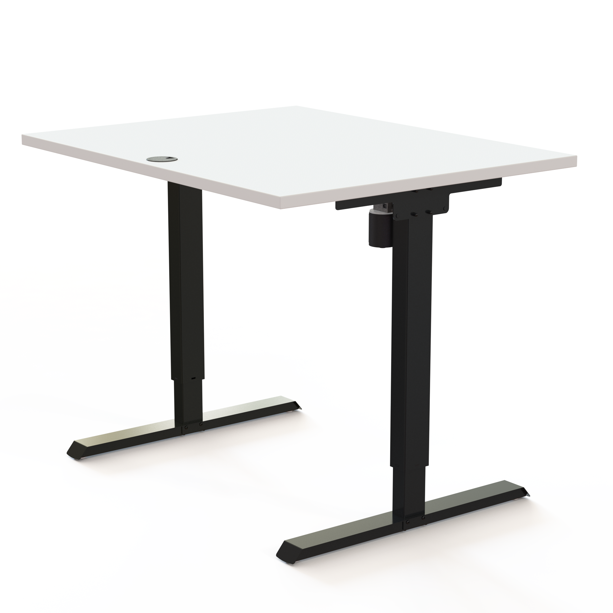 Elektrisch verstelbaar bureau | 100x80 cm | Wit met zwart frame