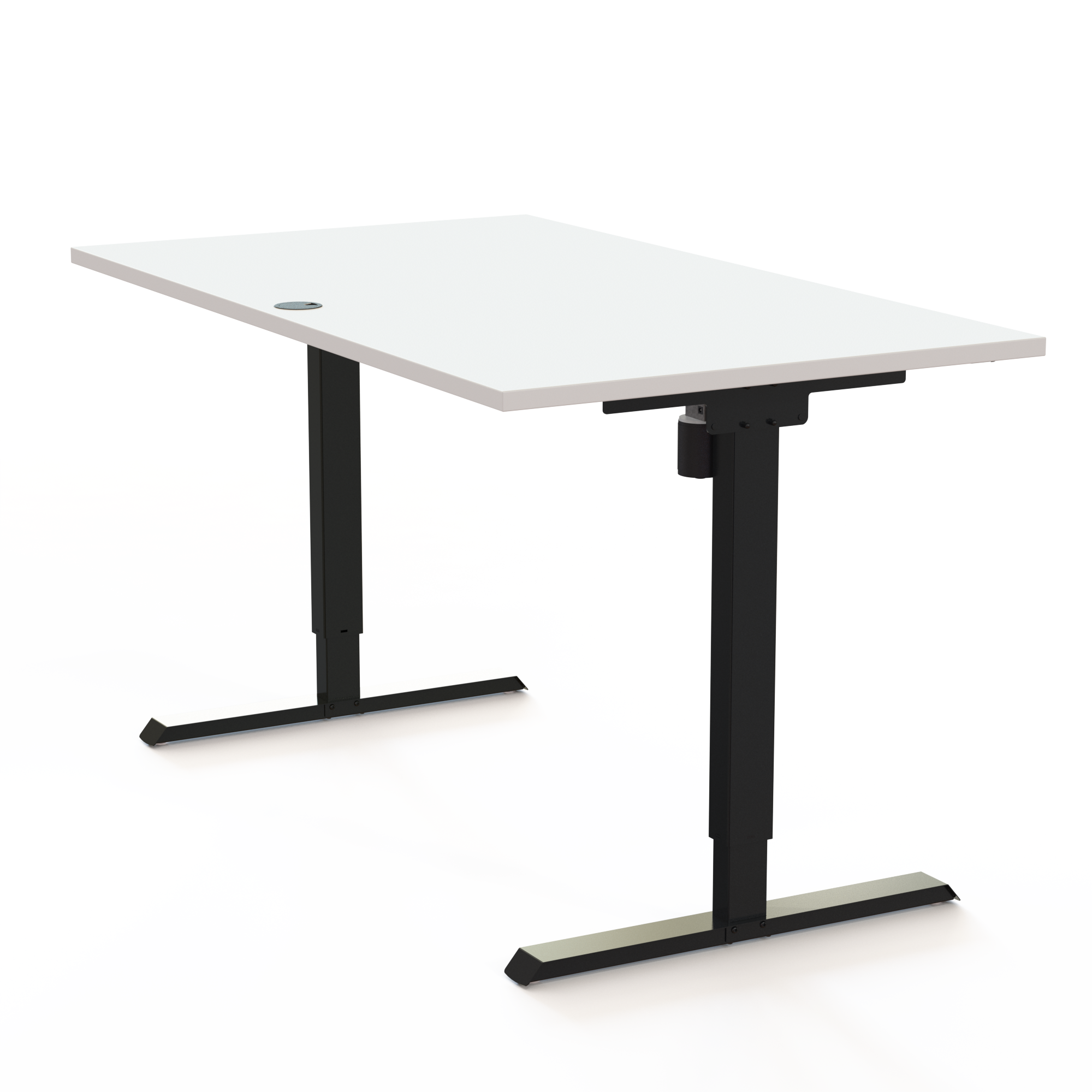 Elektrisch verstelbaar bureau | 140x80 cm | Wit met zwart frame