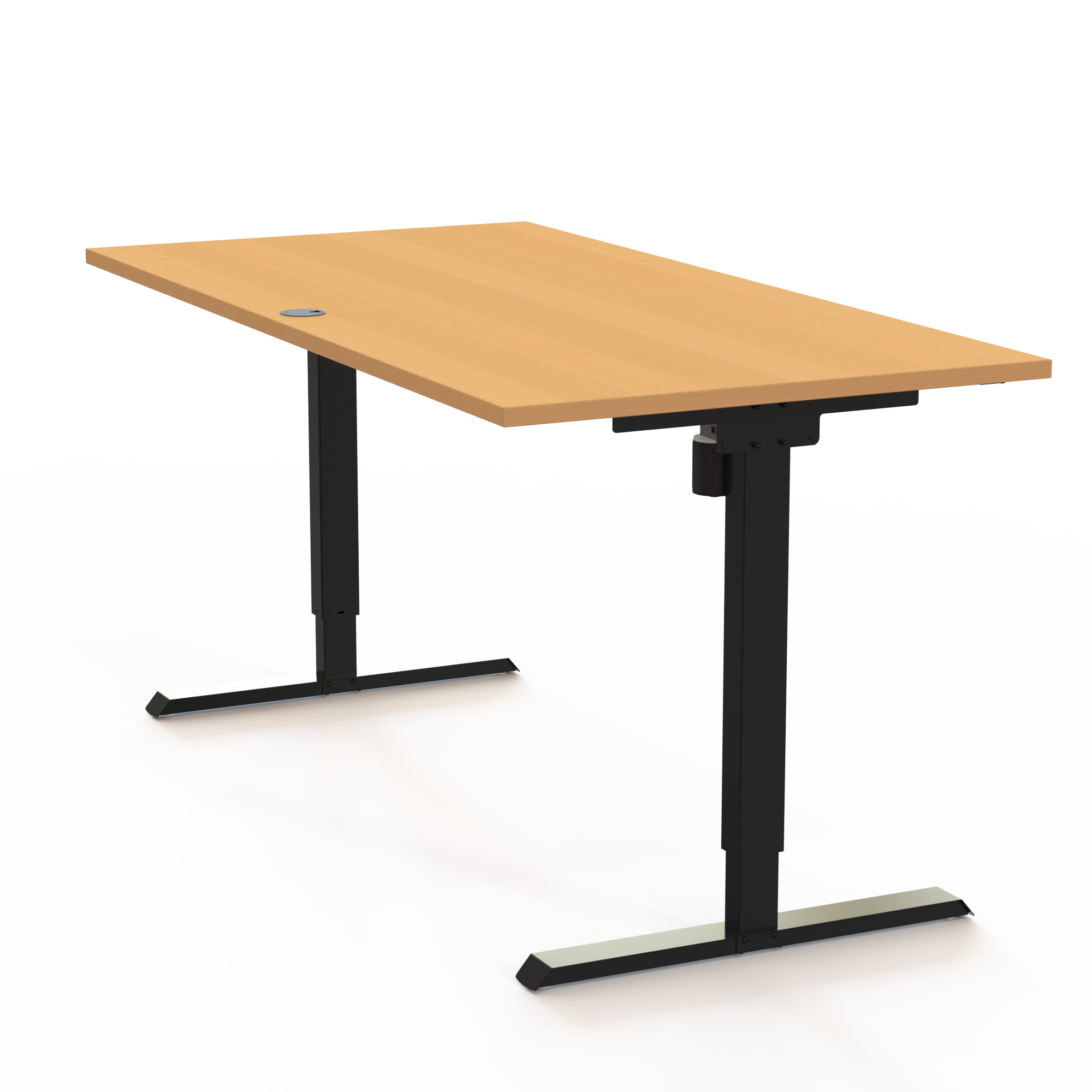 Elektrisch verstelbaar bureau | 160x80 cm | Beuken met zwart frame