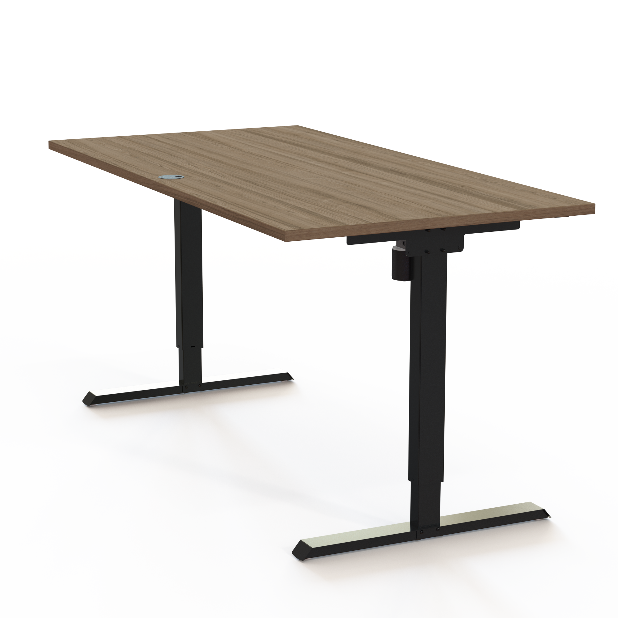 Elektrisch verstelbaar bureau | 160x80 cm | Walnoot met zwart frame