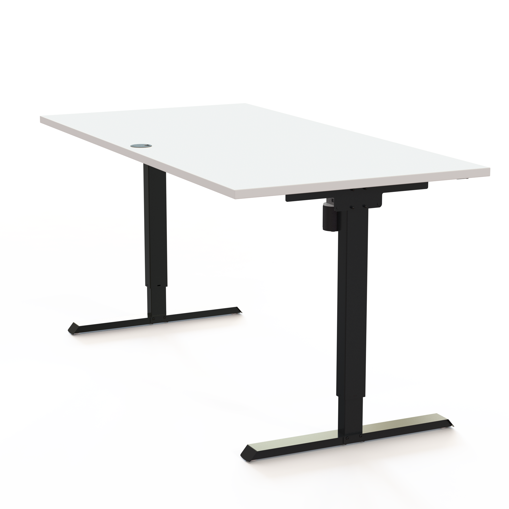 Elektrisch verstelbaar bureau | 160x80 cm | Wit met zwart frame