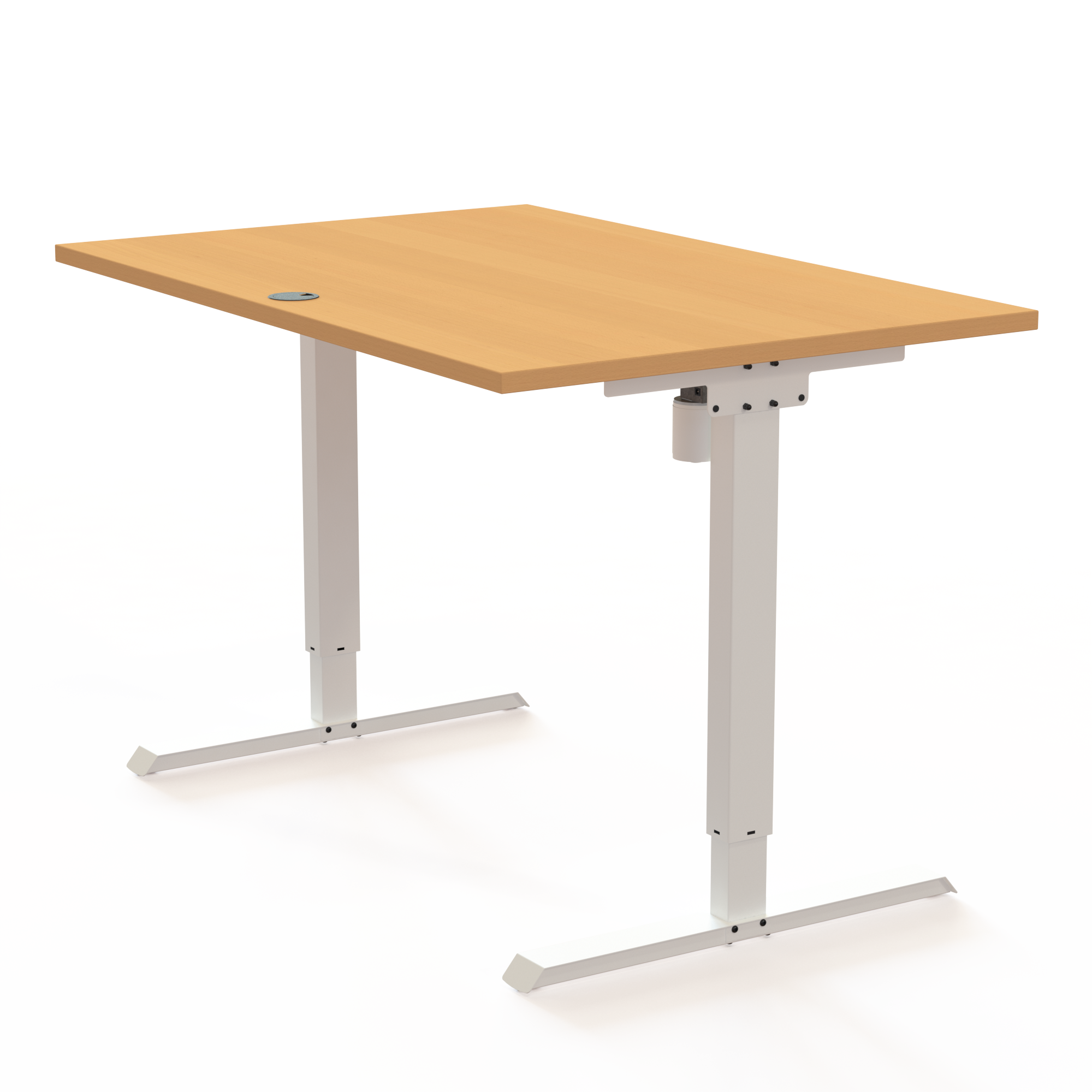 Elektrisch verstelbaar bureau | 120x80 cm | Beuken met wit frame