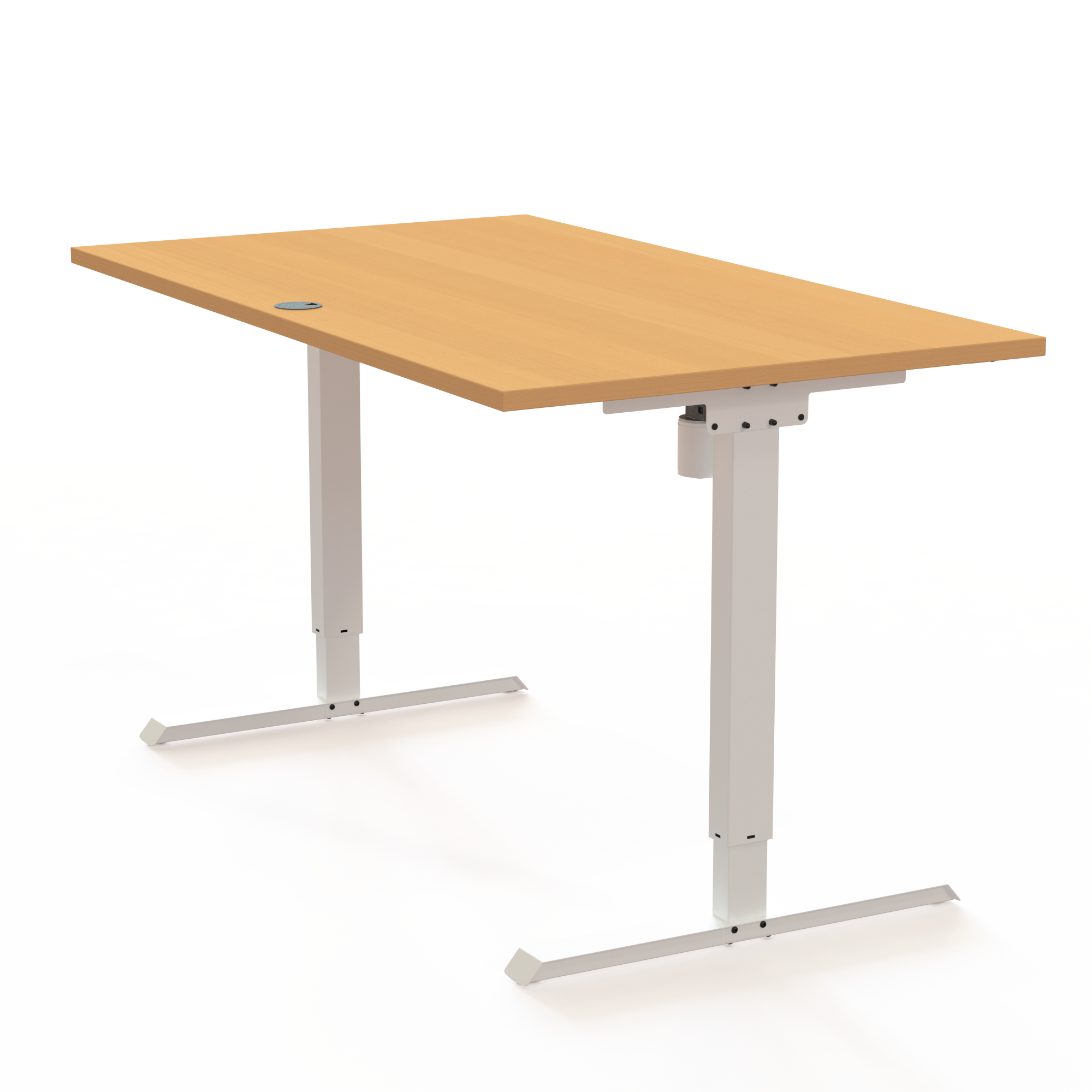 Elektrisch verstelbaar bureau | 140x80 cm | Beuken met wit frame