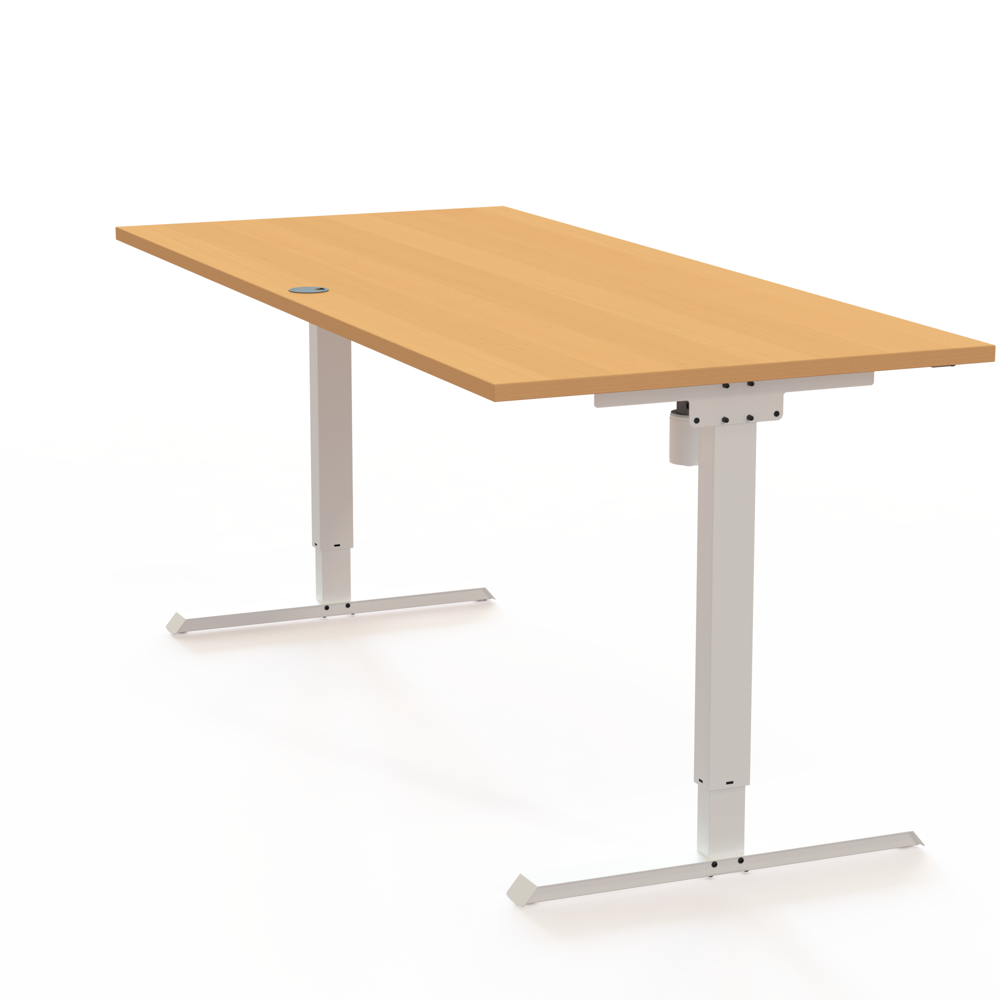 Elektrisch verstelbaar bureau | 180x80 cm | Beuken met wit frame