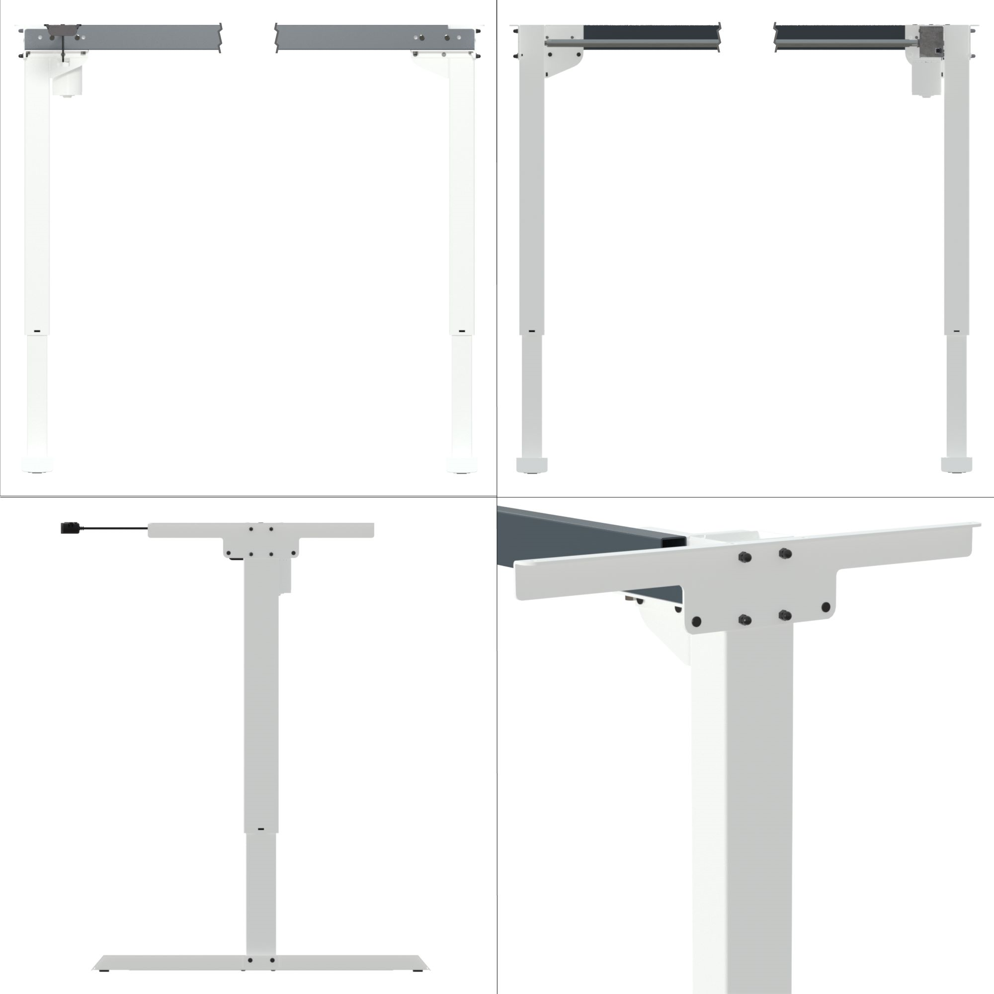 Elektrisch bureauonderstel | Breedte 172 cm | Wit