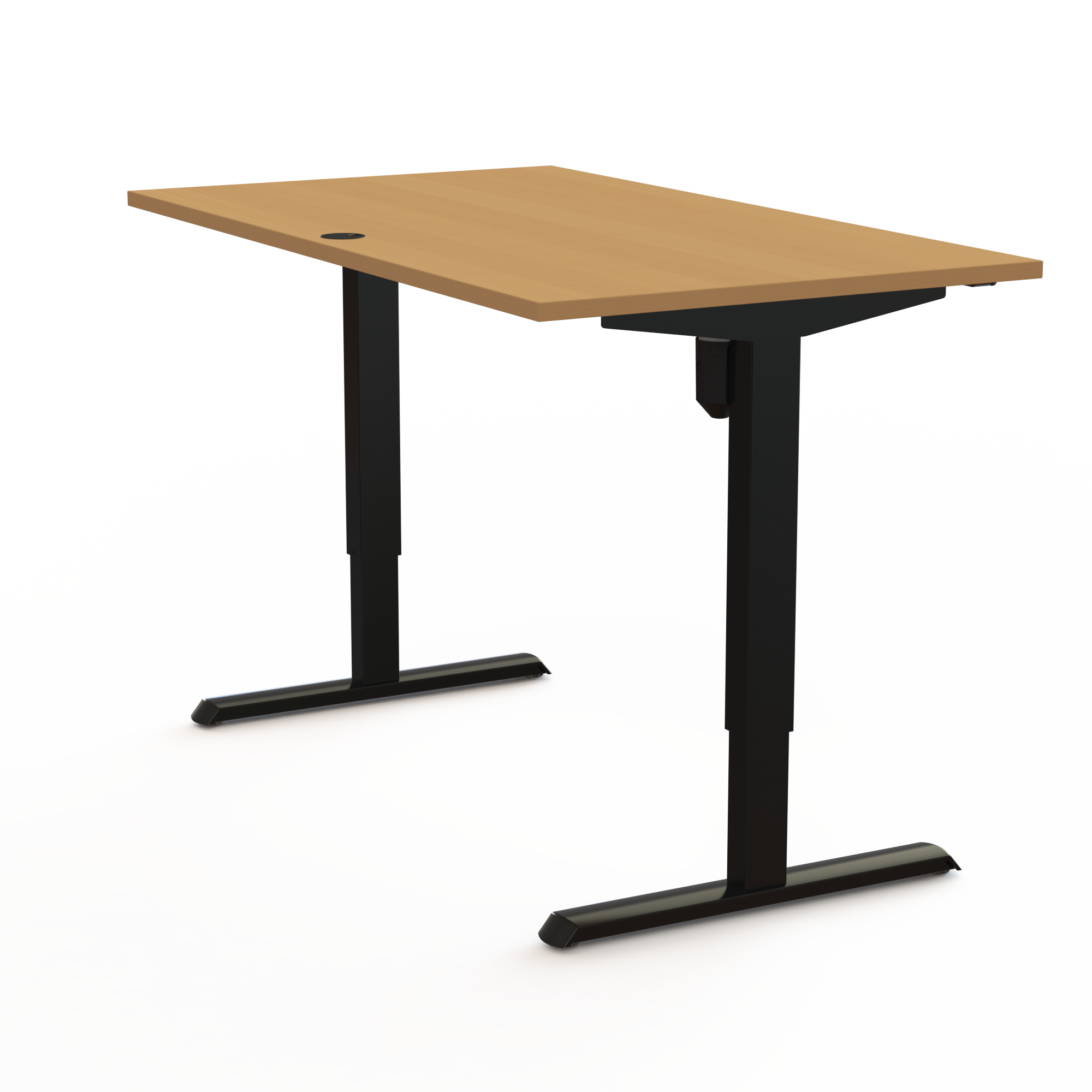 Elektrisch verstelbaar bureau | 140x80 cm | Beuken met zwart frame